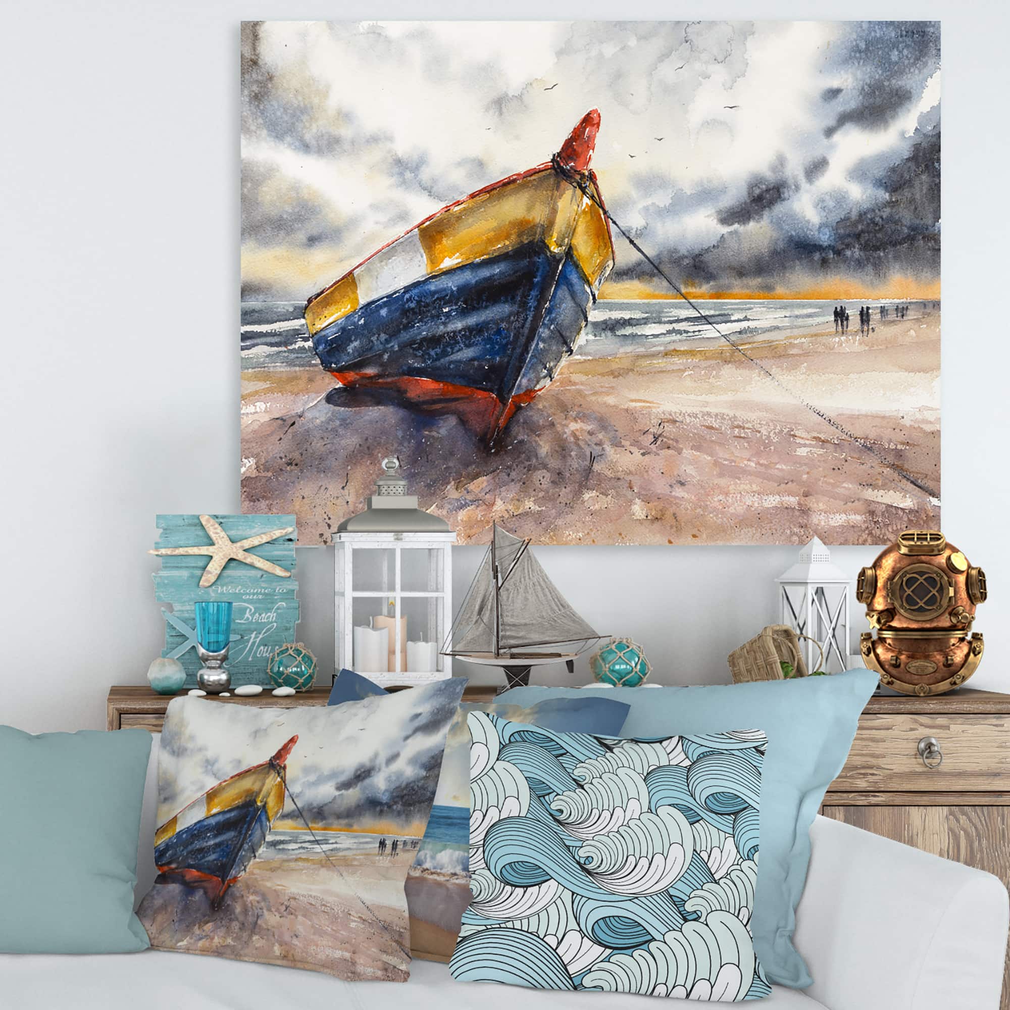 Designart - Wooden Boat On The Baltic Shores