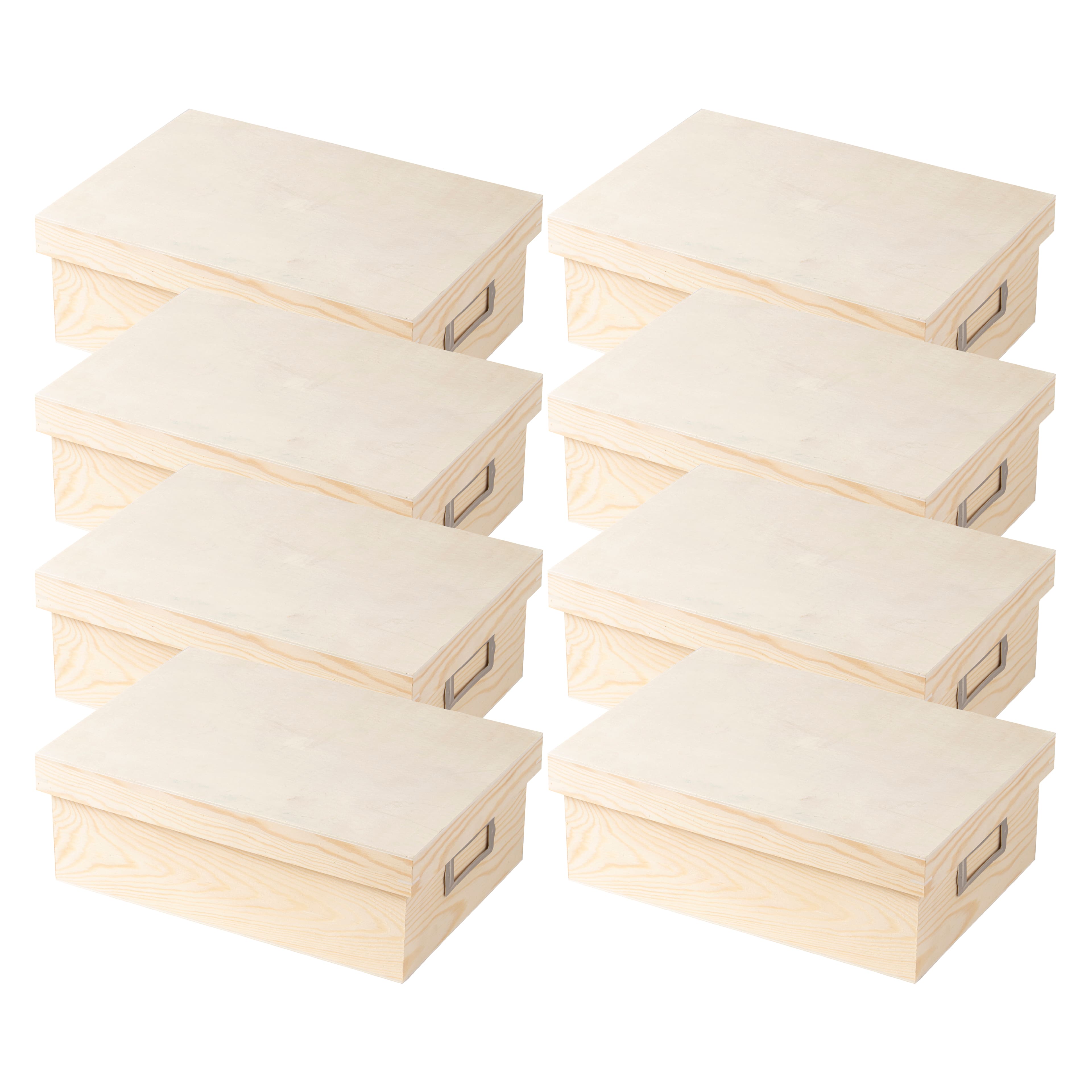 8 Pack: Wood Photo Box with Lid by Make Market®