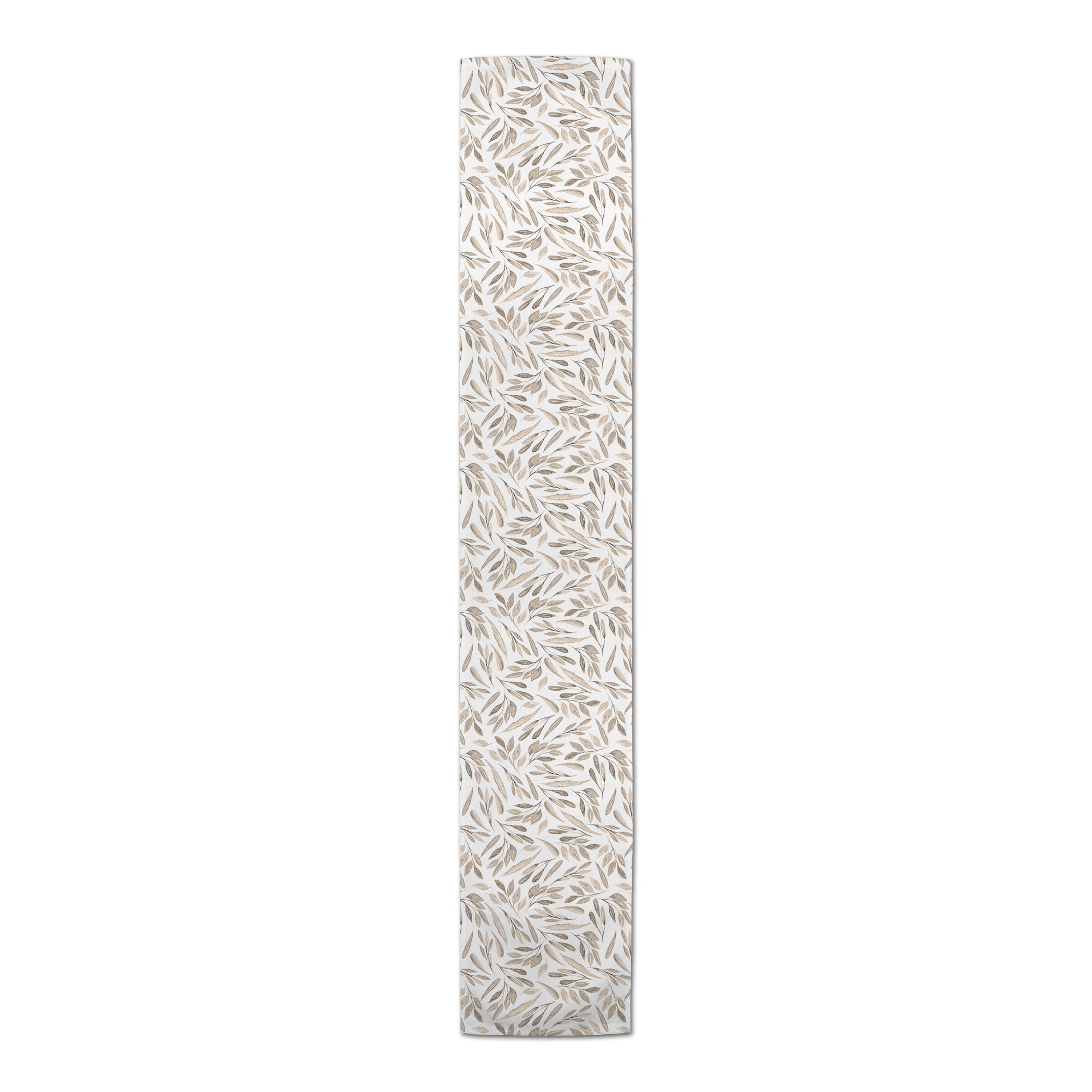 90" Greige Leaves Table Runner