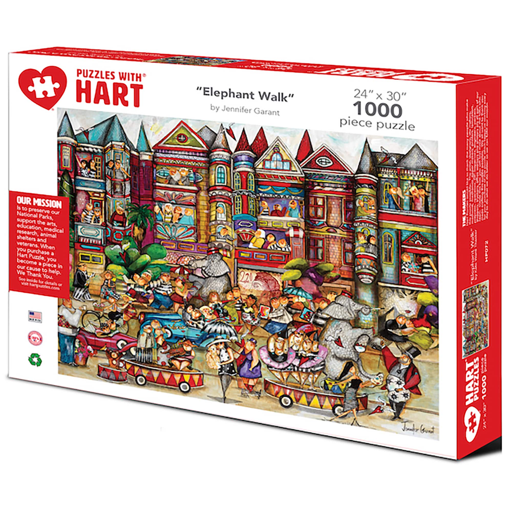 Hart Puzzles Elephant Walk by Jennifer Garant 1,000 Piece Jigsaw Puzzle