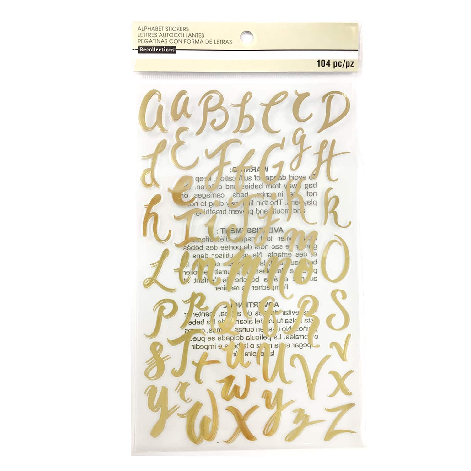 Gold Foil Hand Script Alphabet Stickers by Recollections™