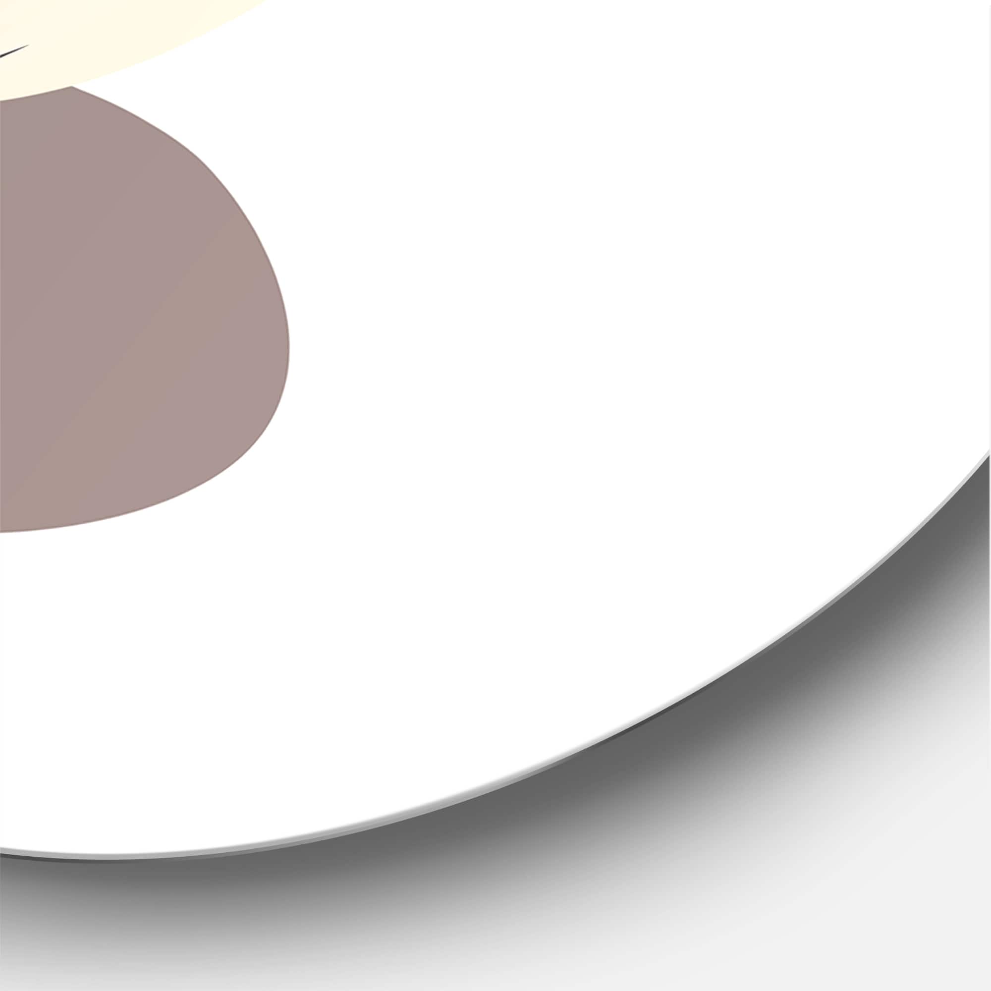 Designart - Abstract Flowers On Minimal Shapes I - Modern Metal Circle Wall Art