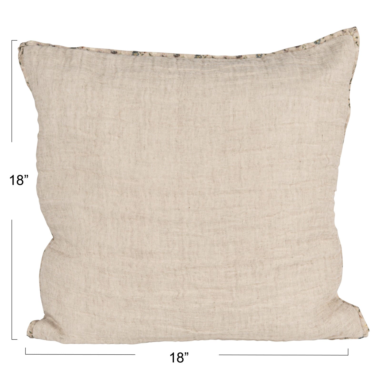 Hello Honey® 18" x 18" Natural Patterned Edge Woven Cotton & Linen Pillow