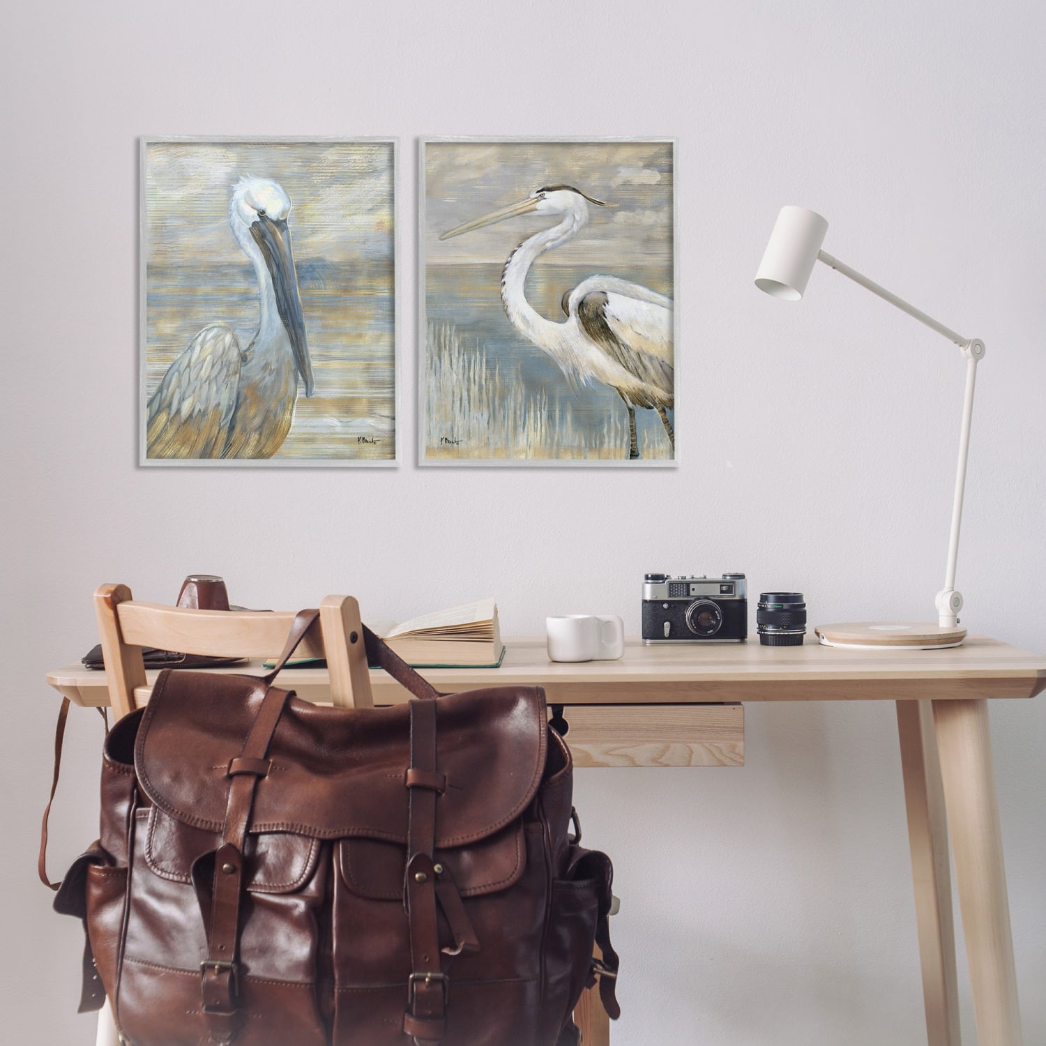 Stupell Industries Sea Birds Abstract Beach Framed Giclee Art