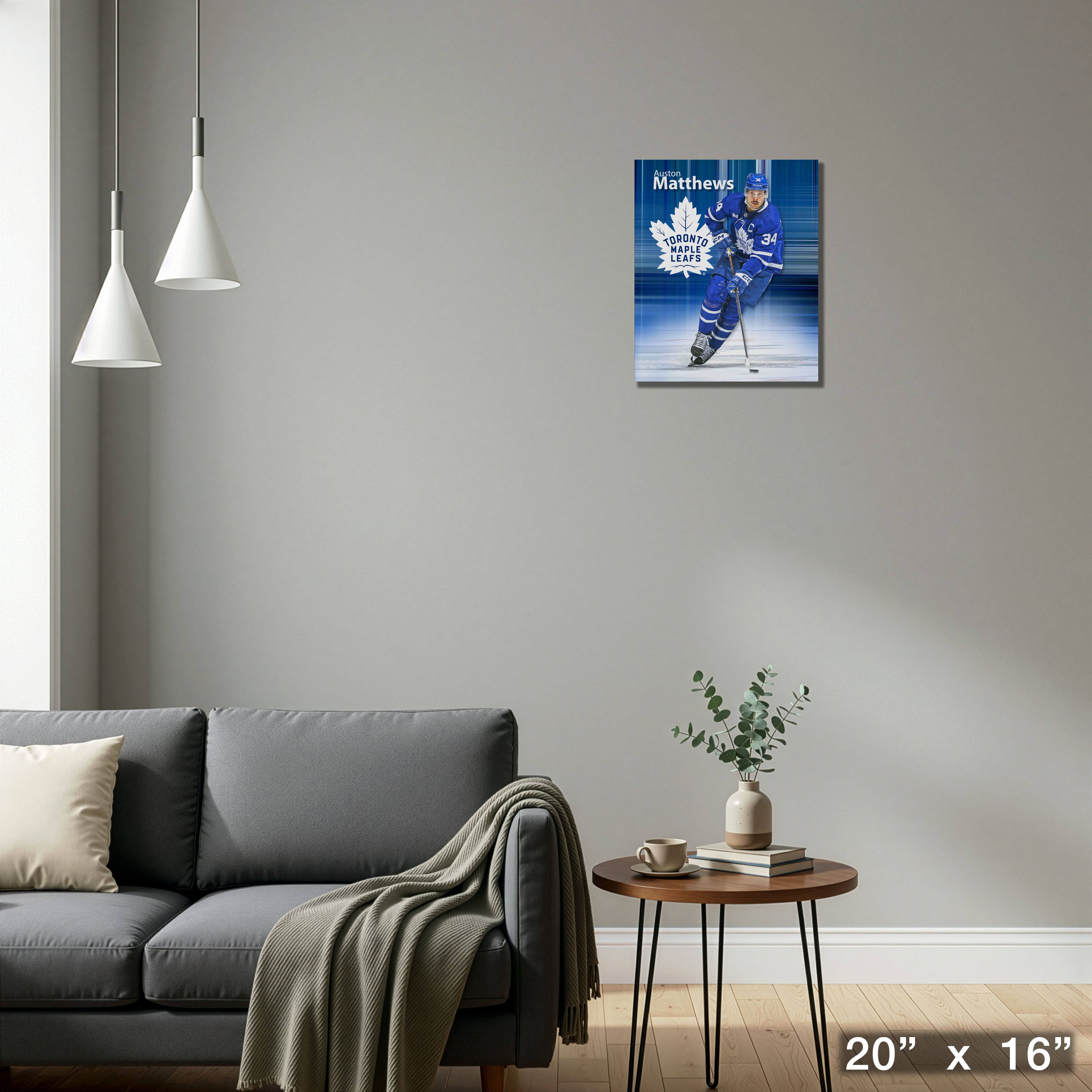 Auston Matthews 16" x 20" Canvas Maple Leafs 20" x 16"