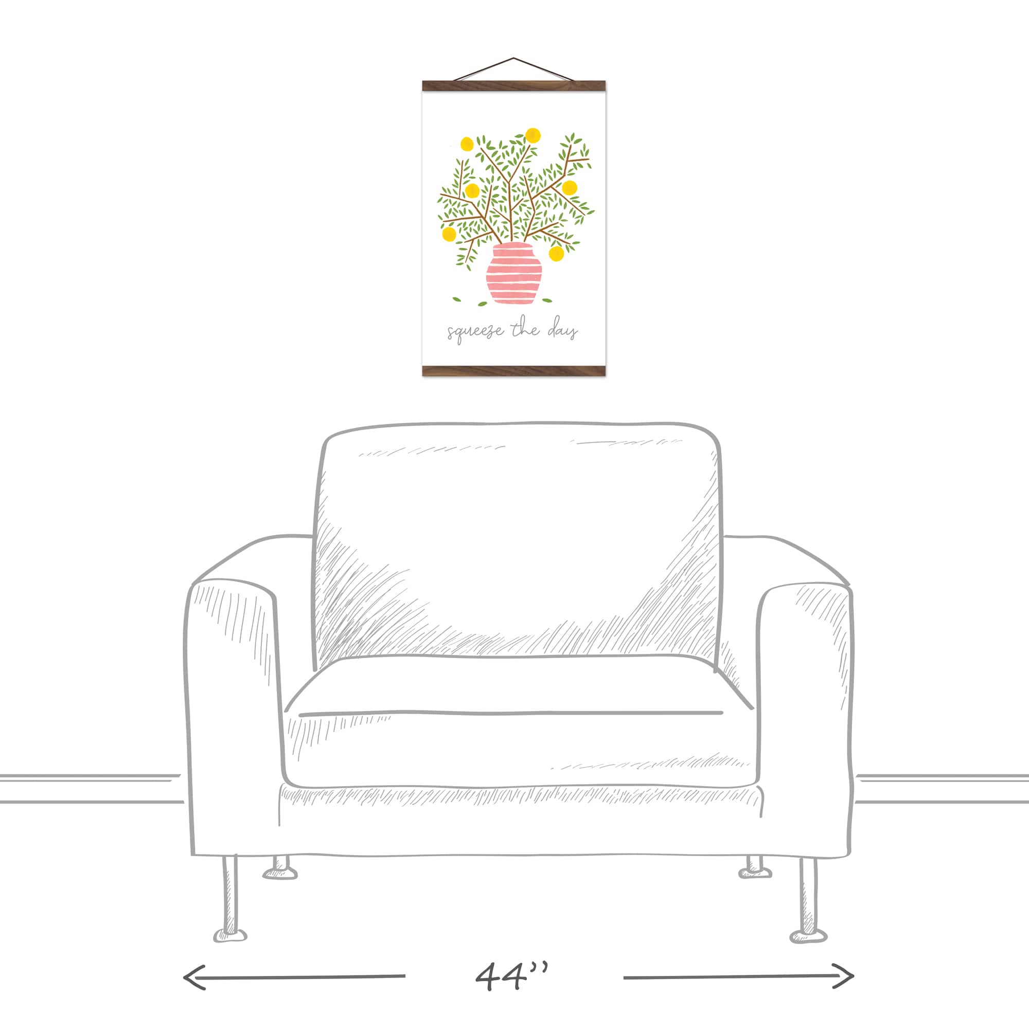 Lemon Tree Teak Hanging Canvas