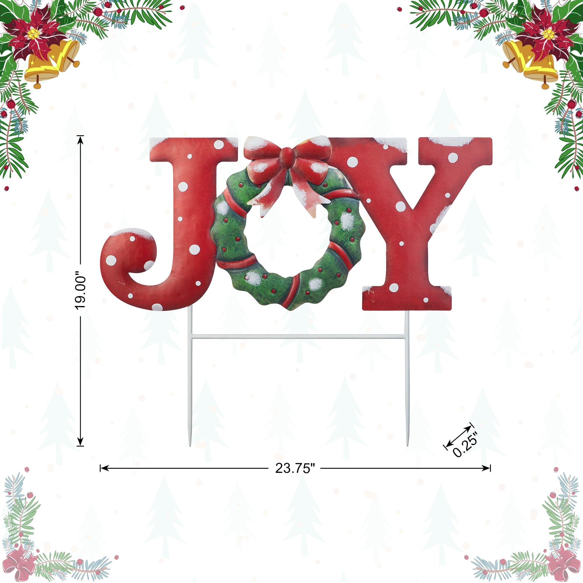Glitzhome® 2ft. Joy Metal Yard Stake