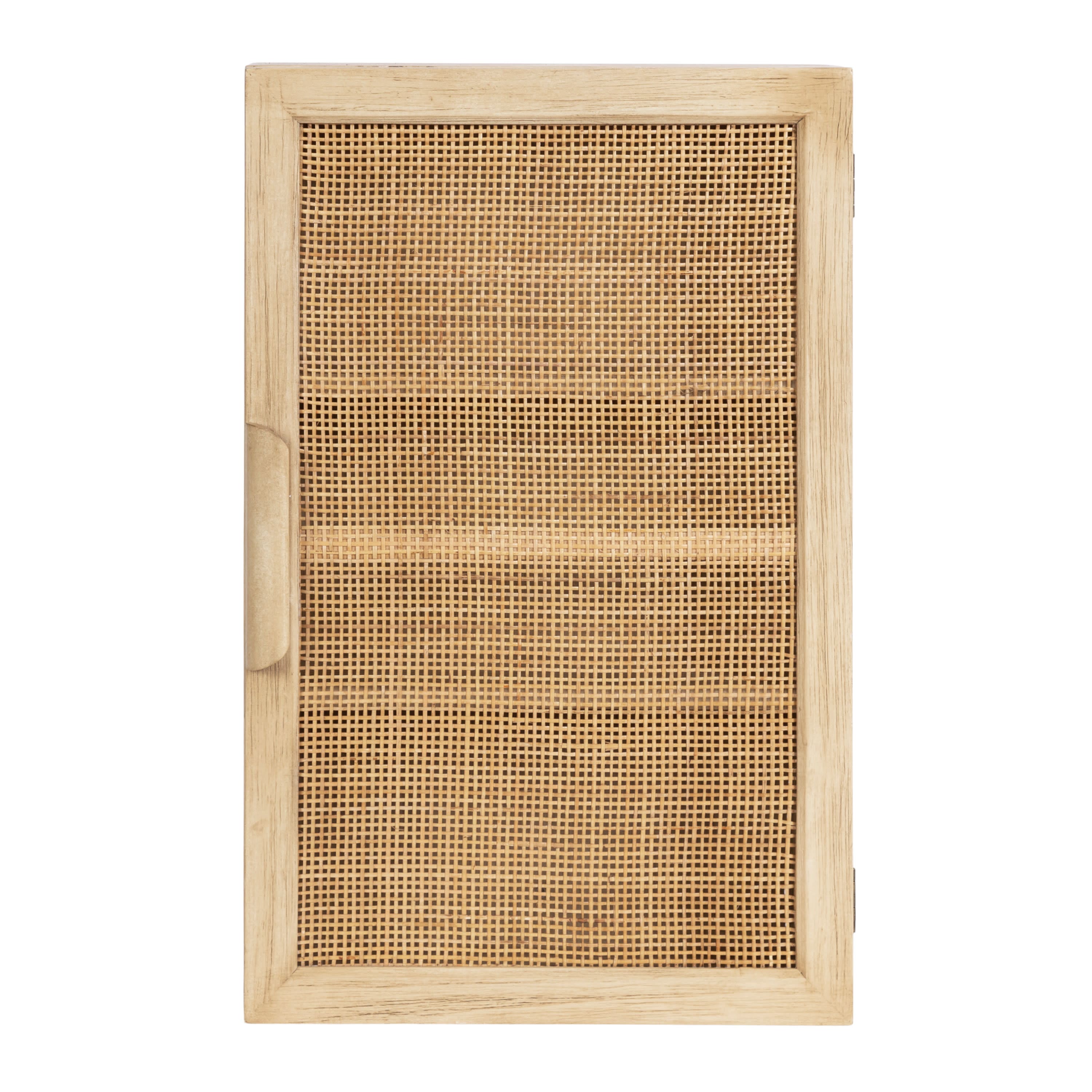 Kate and Laurel Ori Rattan Wall Cabinet