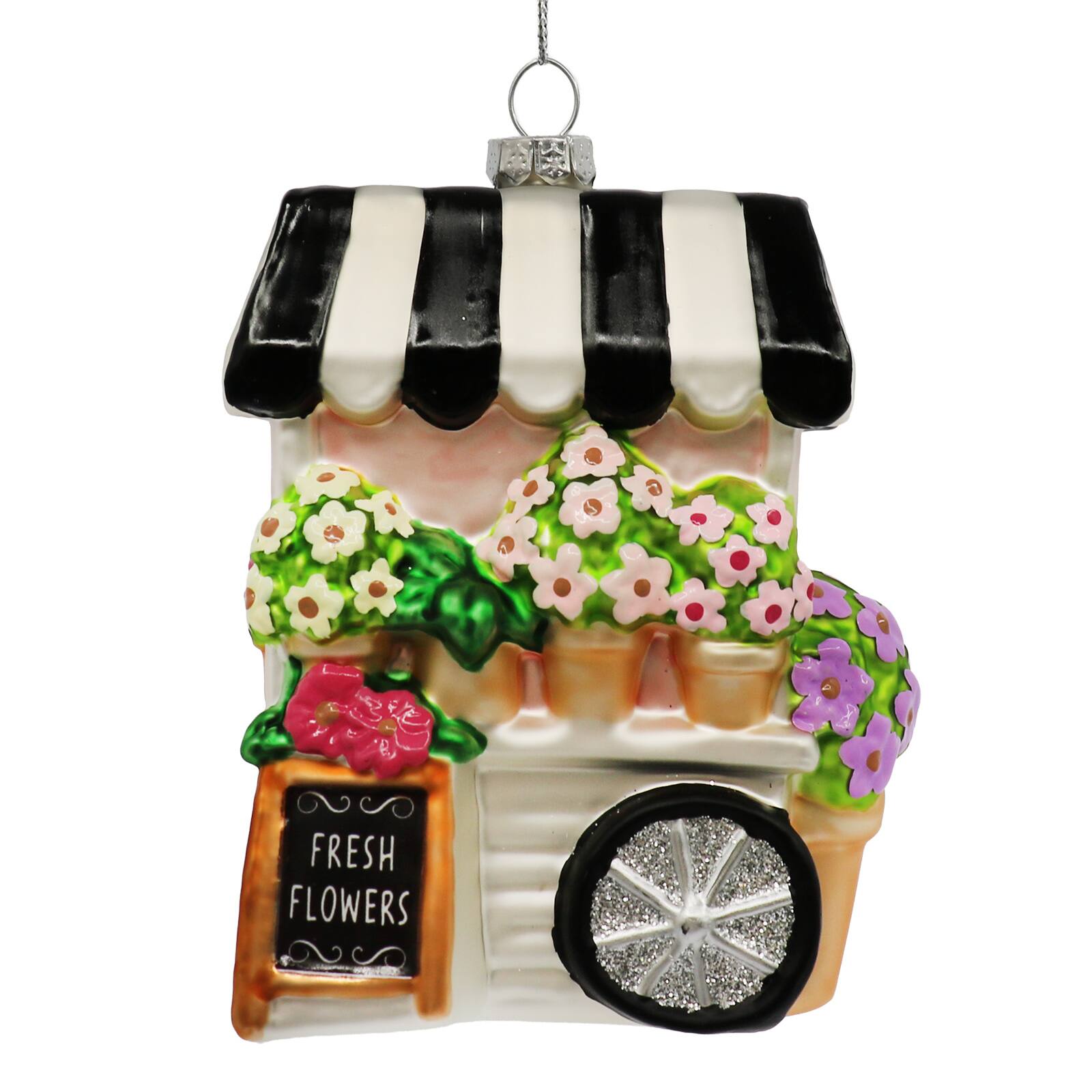 4.5" Flower Cart Glass Ornament by Ashland®