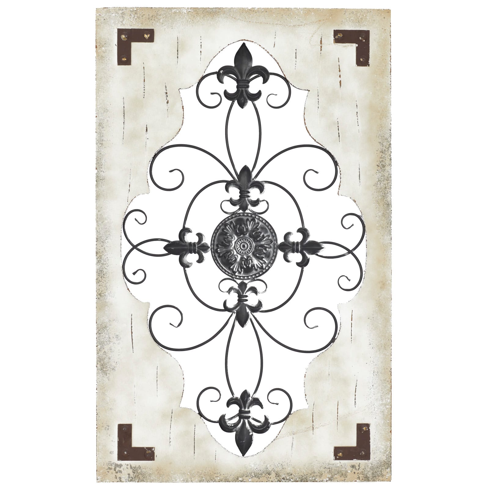 Cream & Brown French Wood & Metal Wall Décor