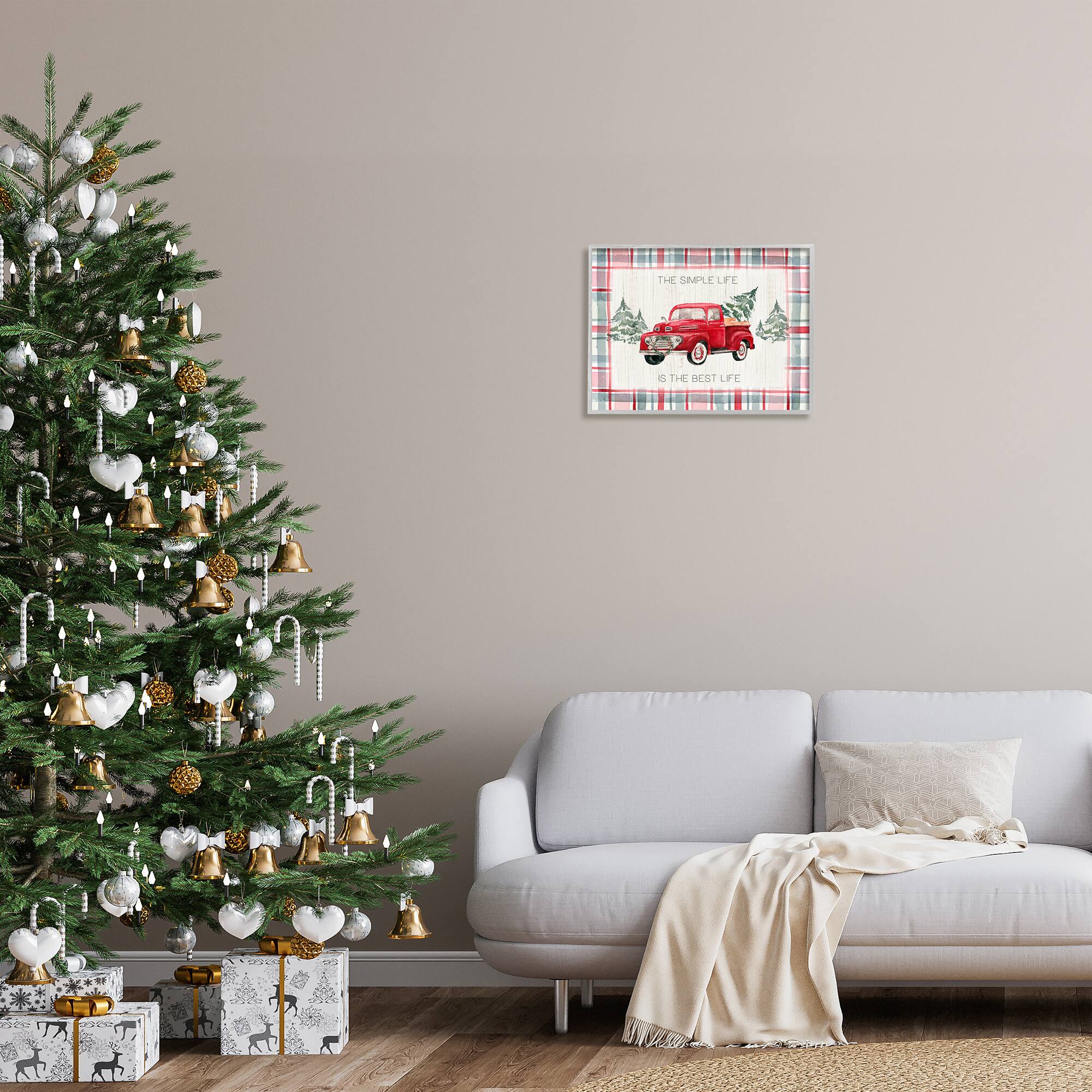 Stupell Industries Simple Life Is Best Plaid Truck Framed Giclee Art