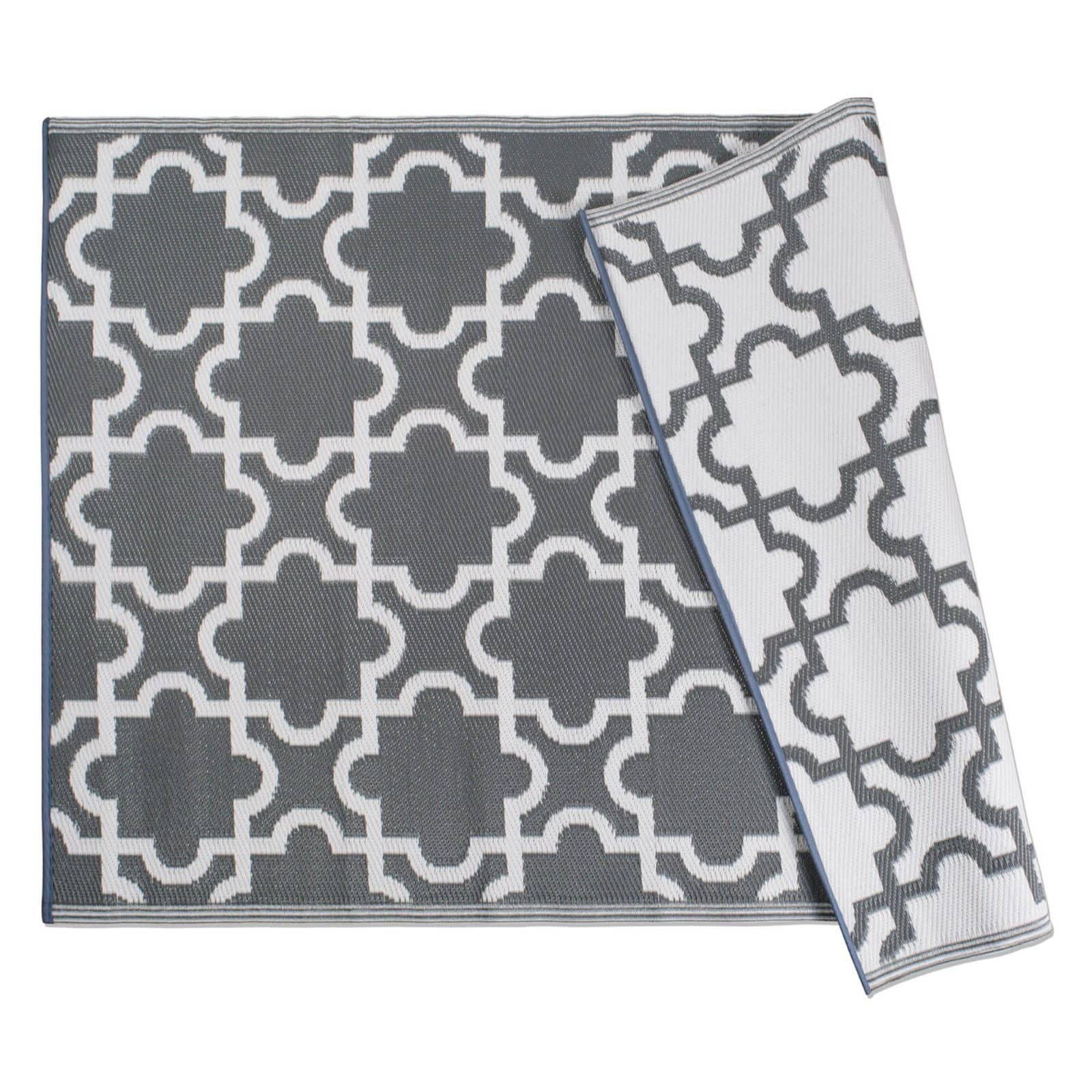 DII® Gray Lattice Outdoor Rug, 4ft. x 6ft.