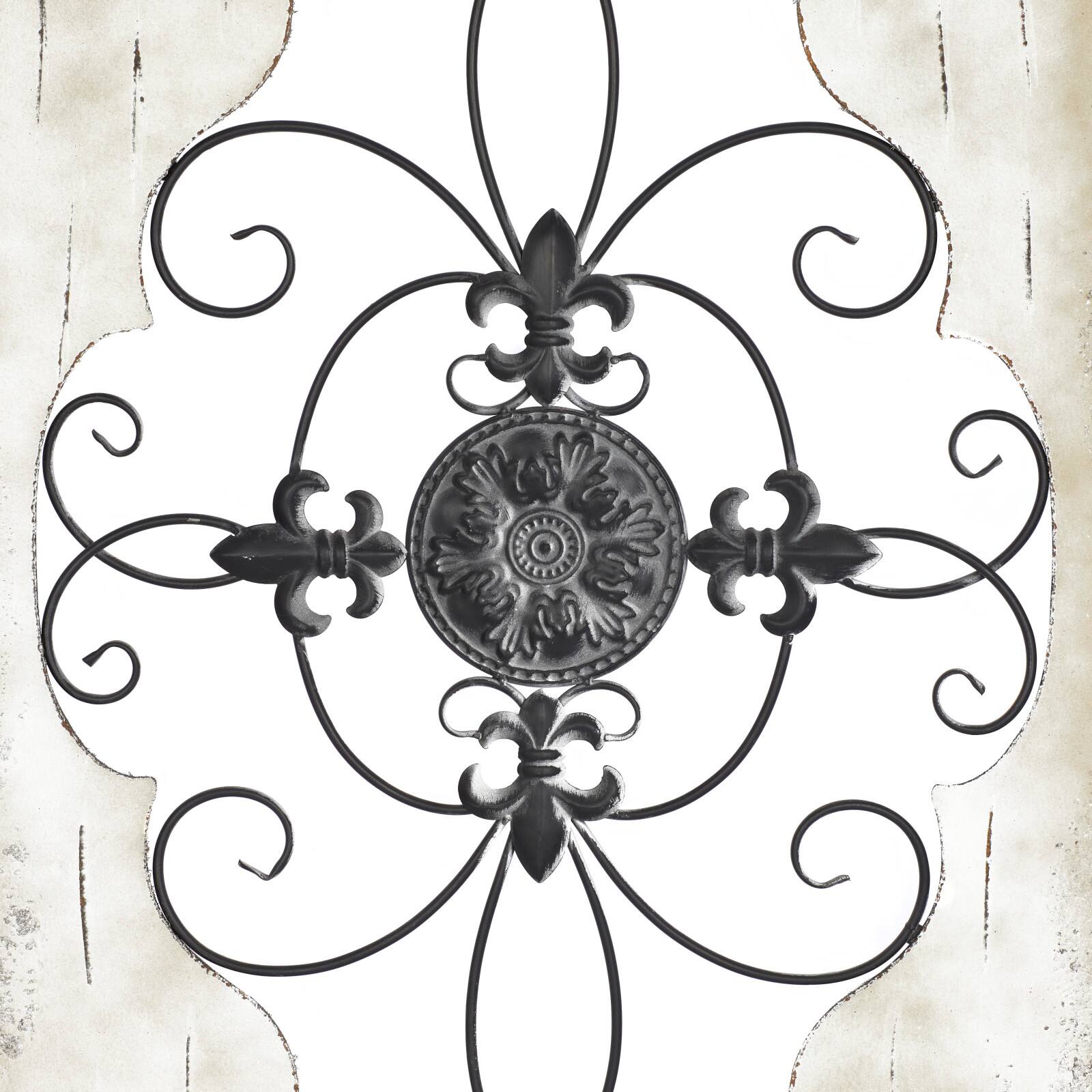 Cream & Brown French Wood & Metal Wall Décor
