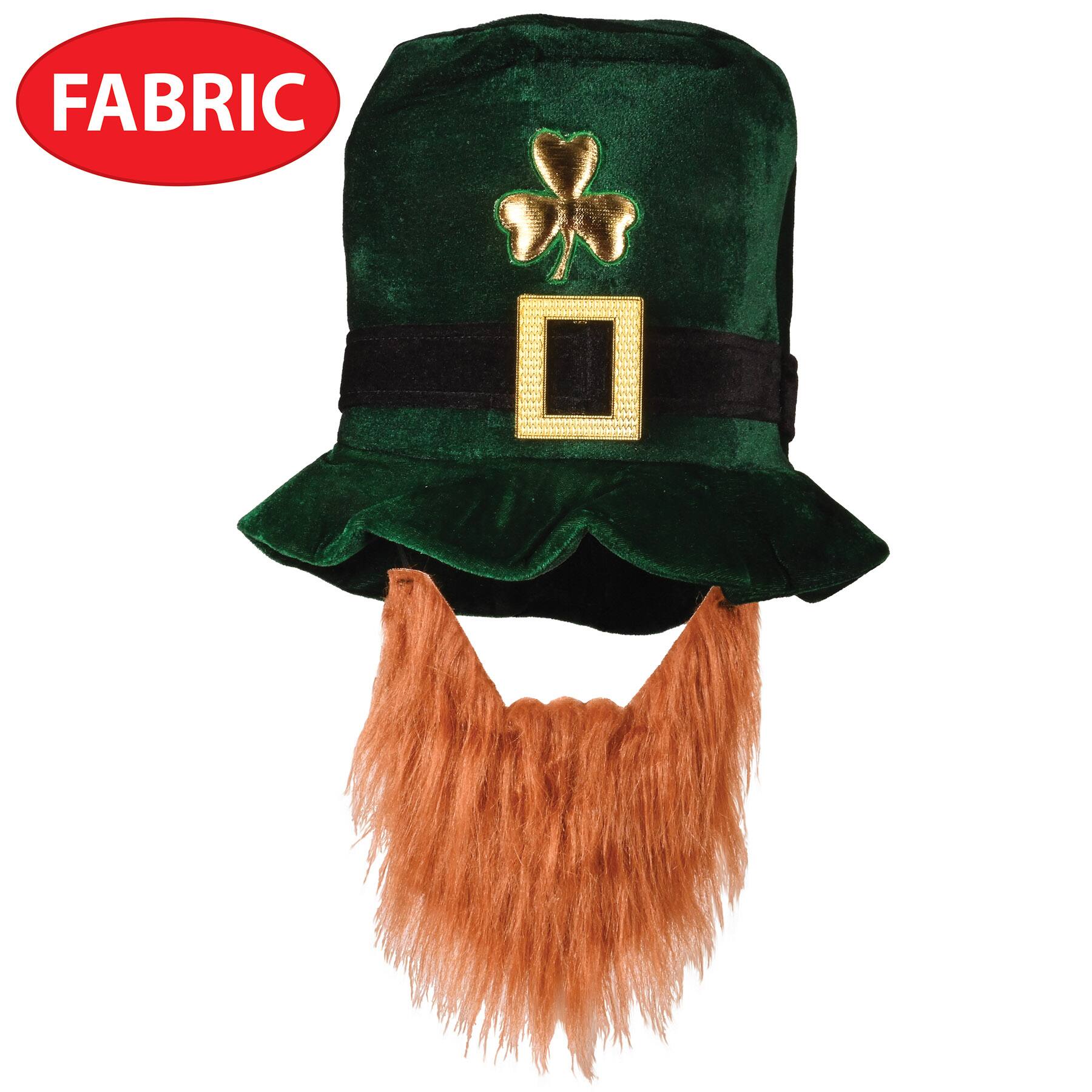 Beistle Green Leprechaun Plush Hat with Orange Beard