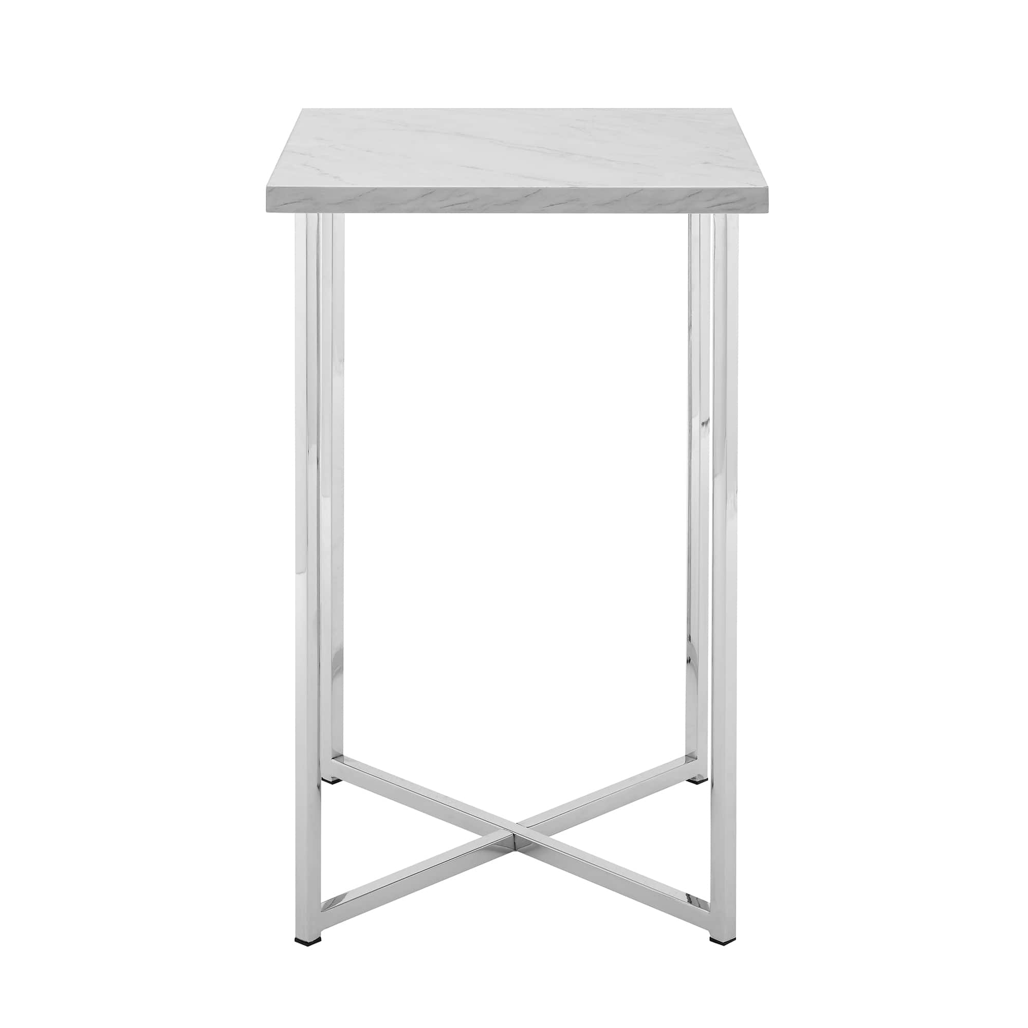 Walker Edison Luxe Modern Glam Square Side Table