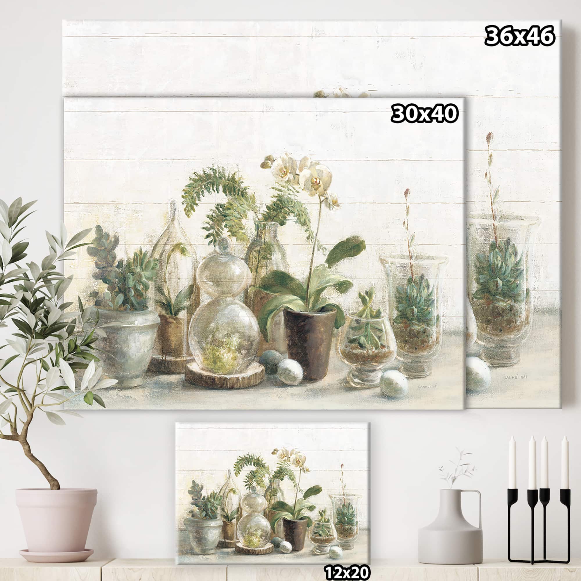 Designart - Greenhouse Orchids - Floral Cottage Canvas Artwork