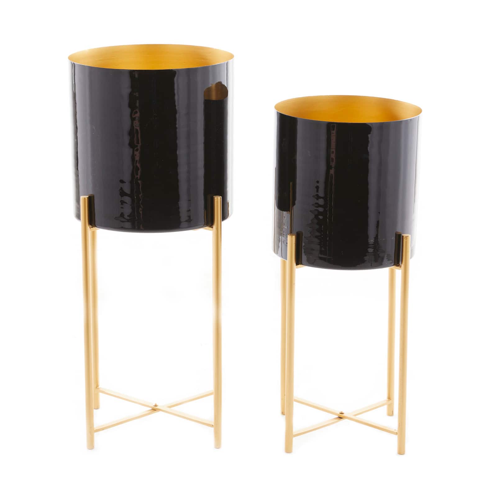 CosmoLiving by Cosmopolitan Set of 2 Iron Contemporary Planter