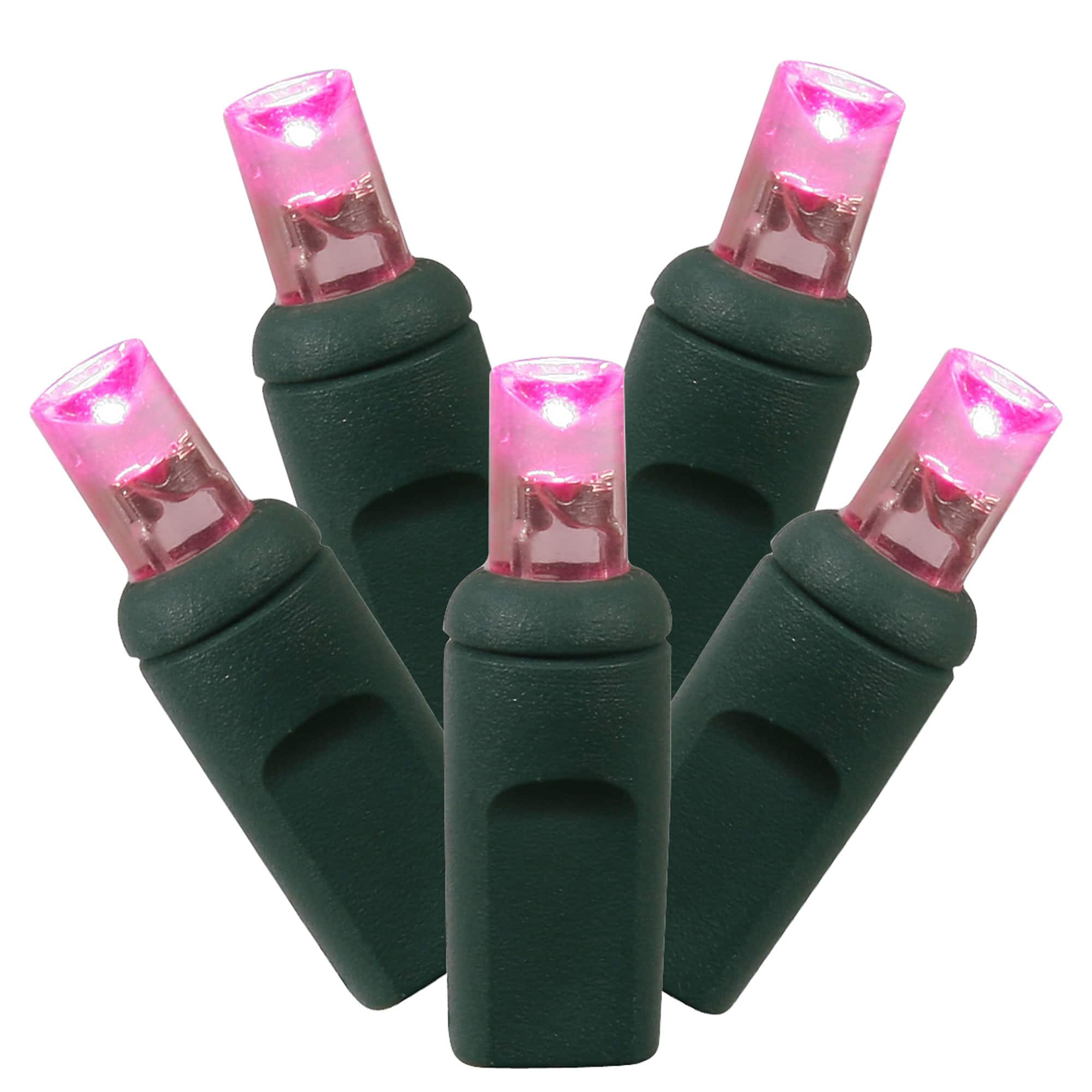 Vickerman 100ct. Pink Wide Angle LED Light Christmas Single Mold Light Strand
