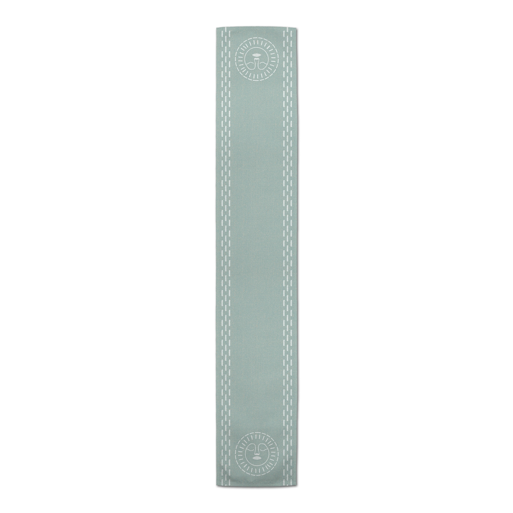 Teal Sun Face Twill Table Runner