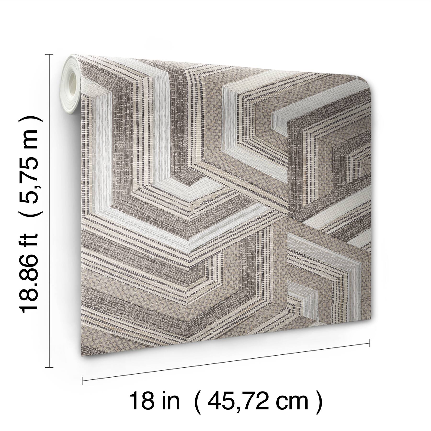 RoomMates Geo Puzzle Faux Grasscloth Peel & Stick Wallpaper