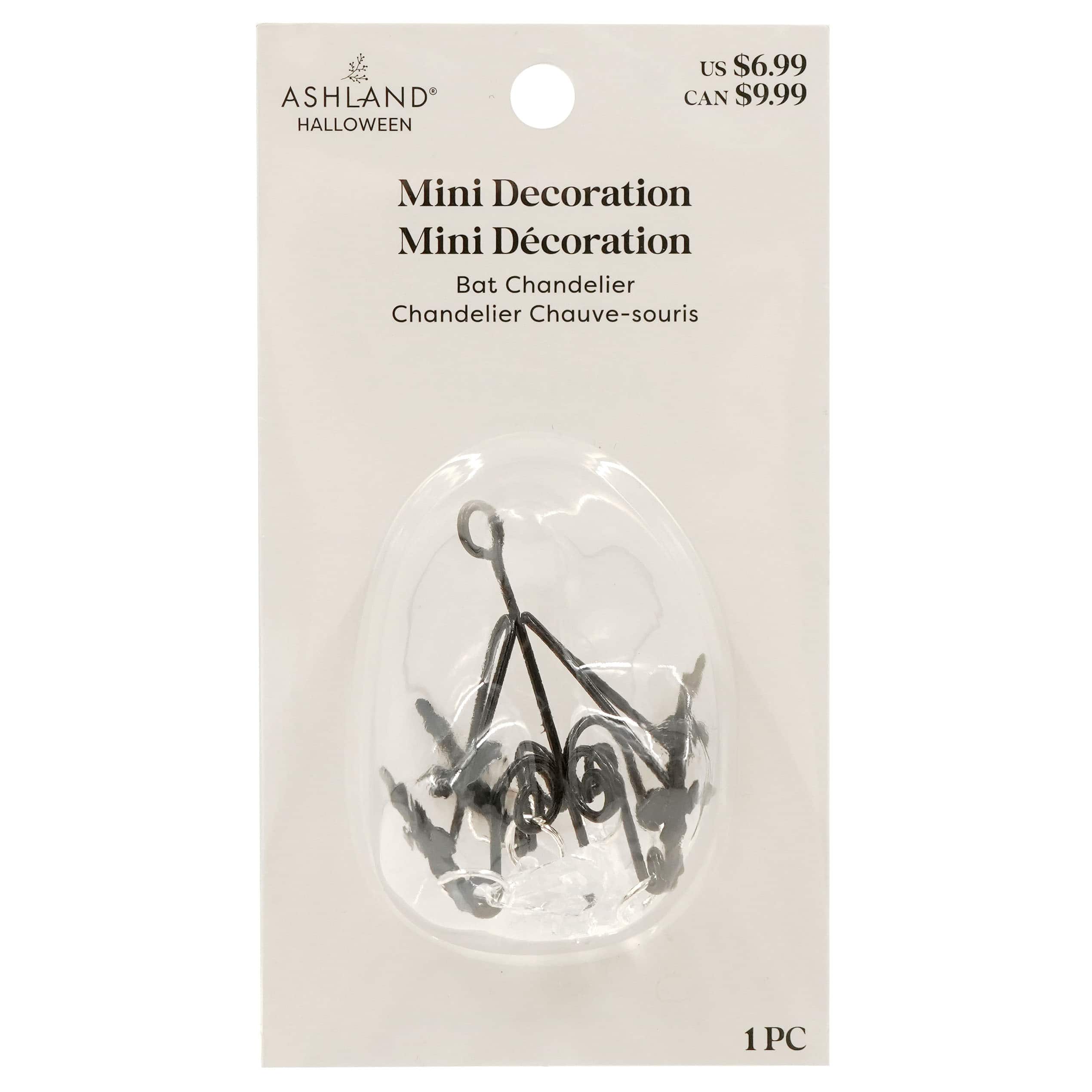Mini Black Bat & Crystal Chandelier Decoration by Ashland®