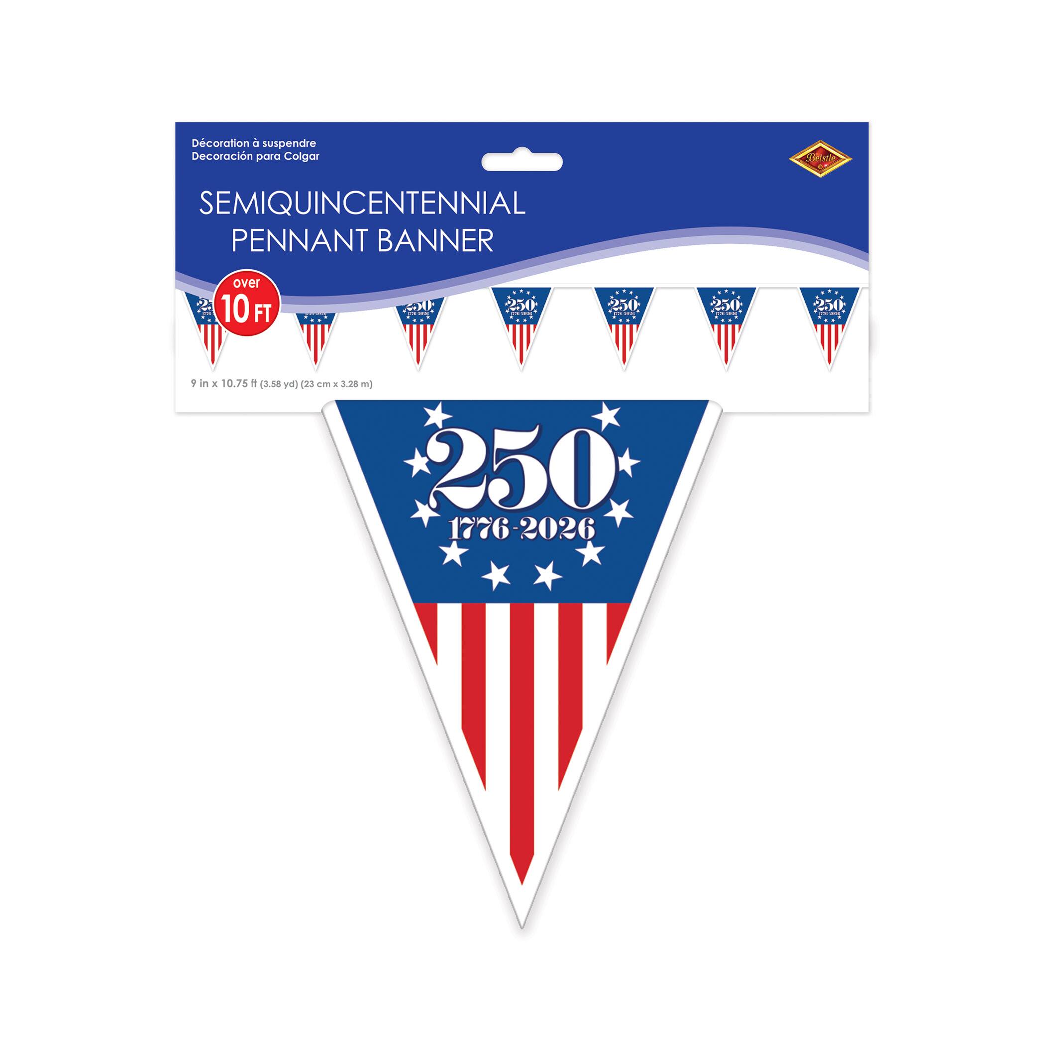 Beistle 9" x 10.75ft. Semiquincentennial Pennant Banner