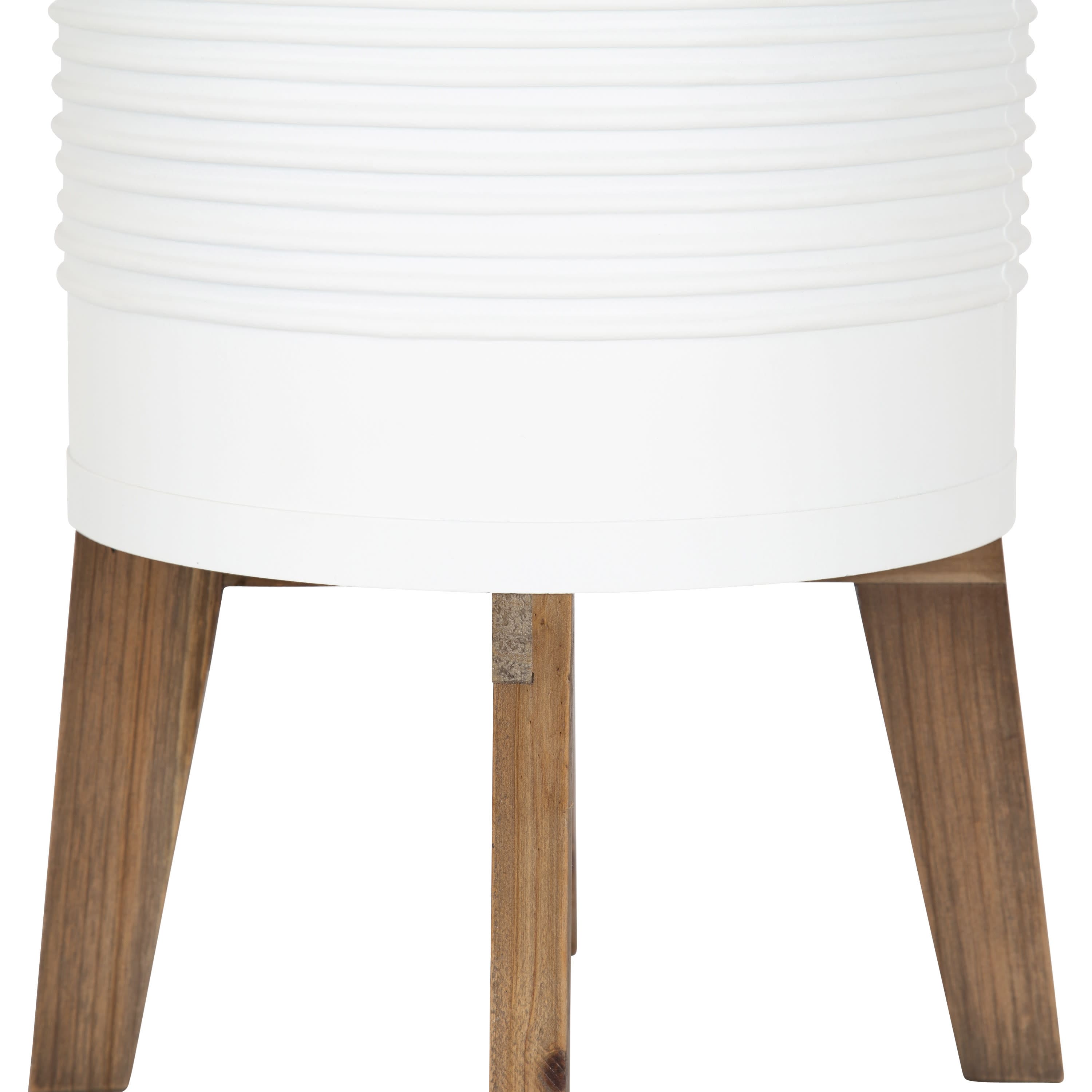 Kate and Laurel 7ft. Oliveira Faux Olive Tree in Rustic Brown Footed Planter