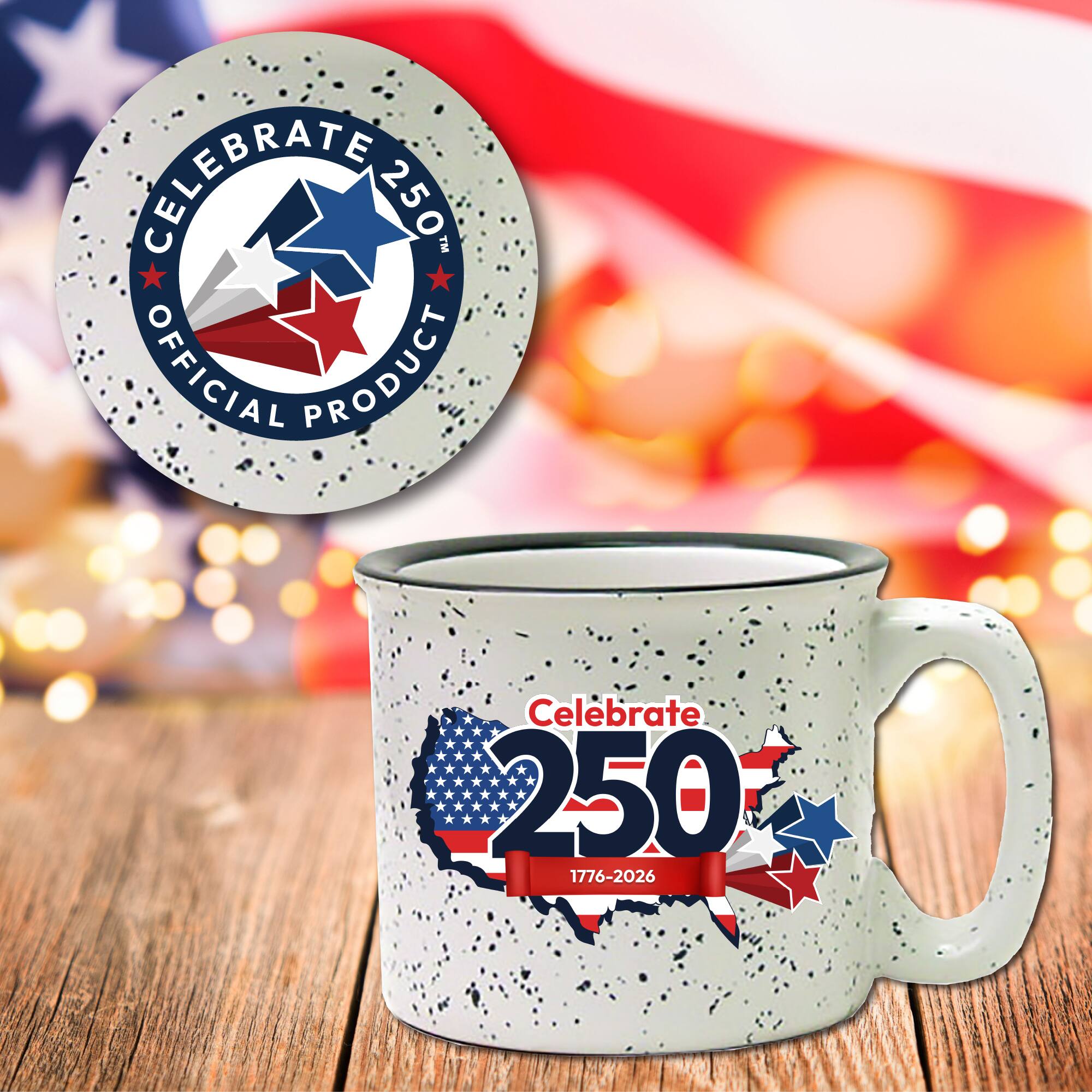 Courtside Market® Celebrate 250™ 19oz. USA IV Artisan Ceramic Mug & Coaster Set