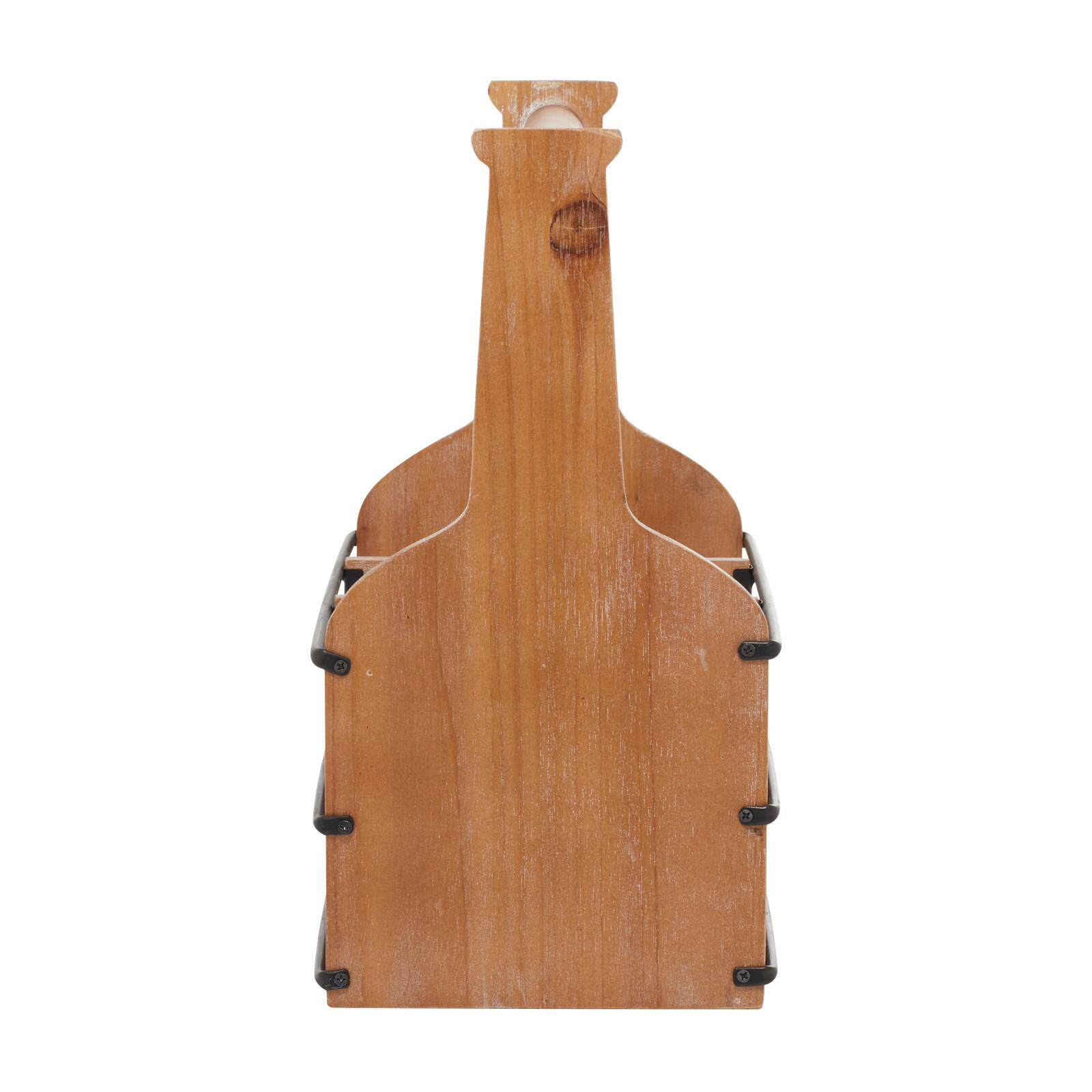 15" Brown Wood Farmhouse Wine Rack