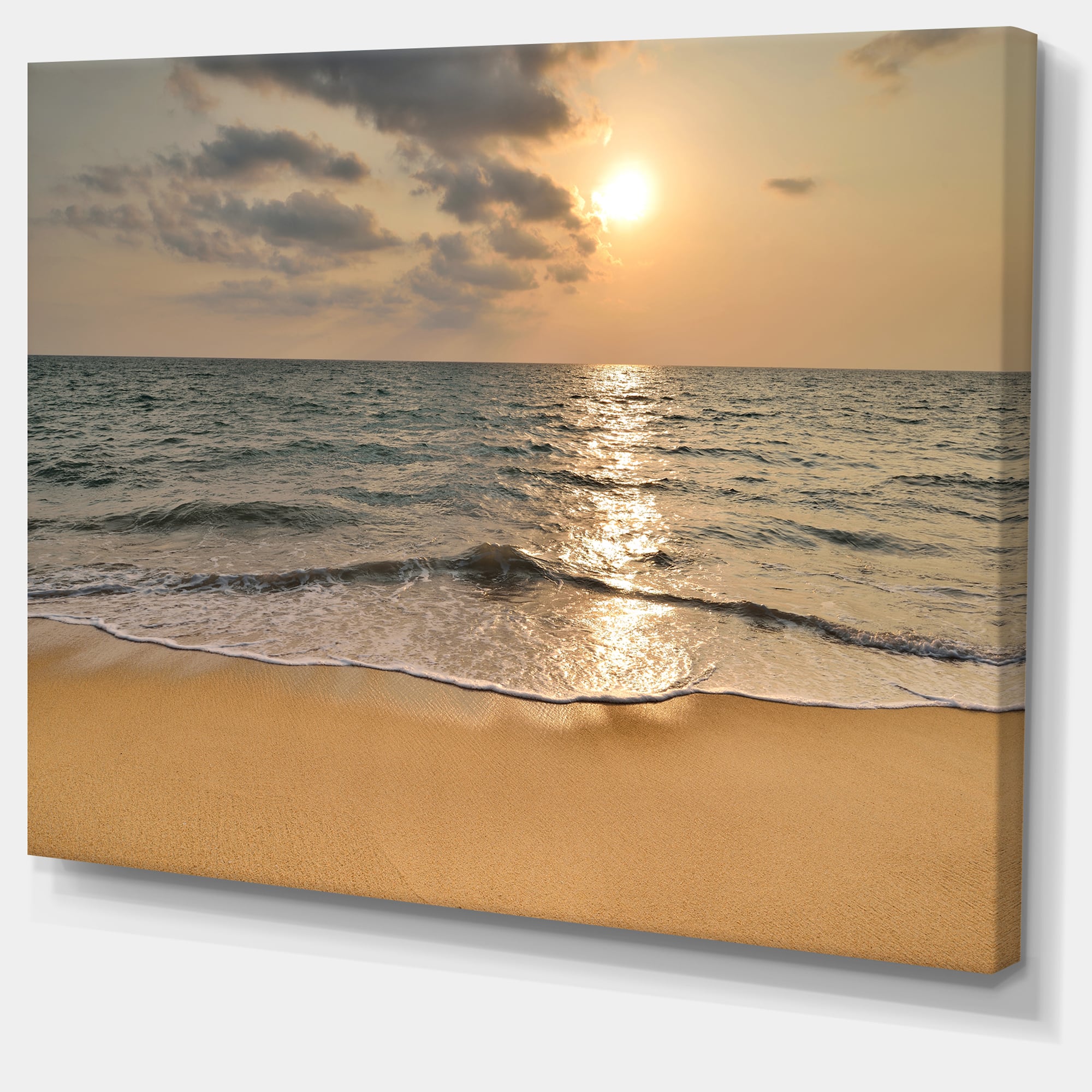 Designart - Dark Tropical Sand Beach at Sunset