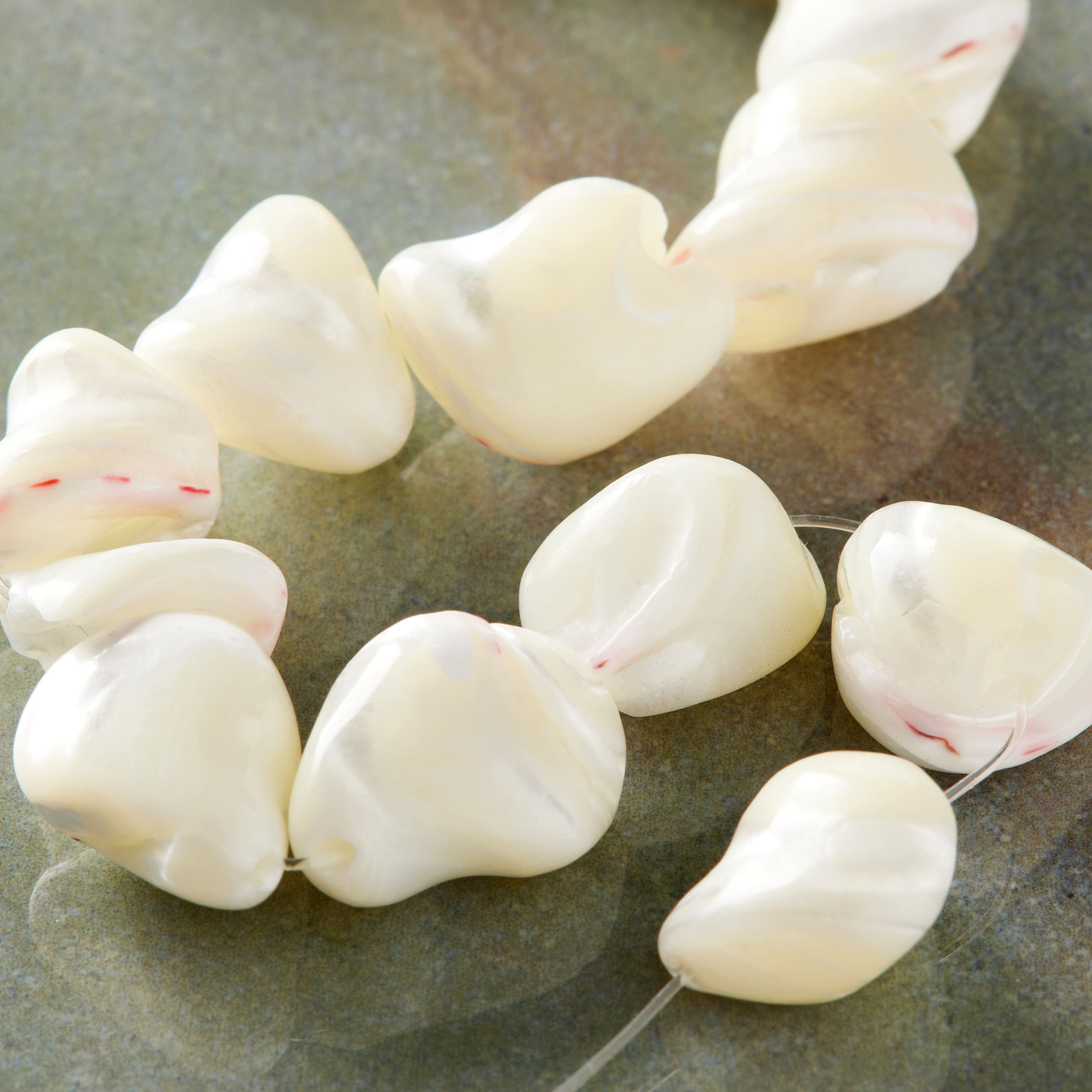 Natural White Mother of Pearl Swirl Beads, 7mm by Bead Landing™
