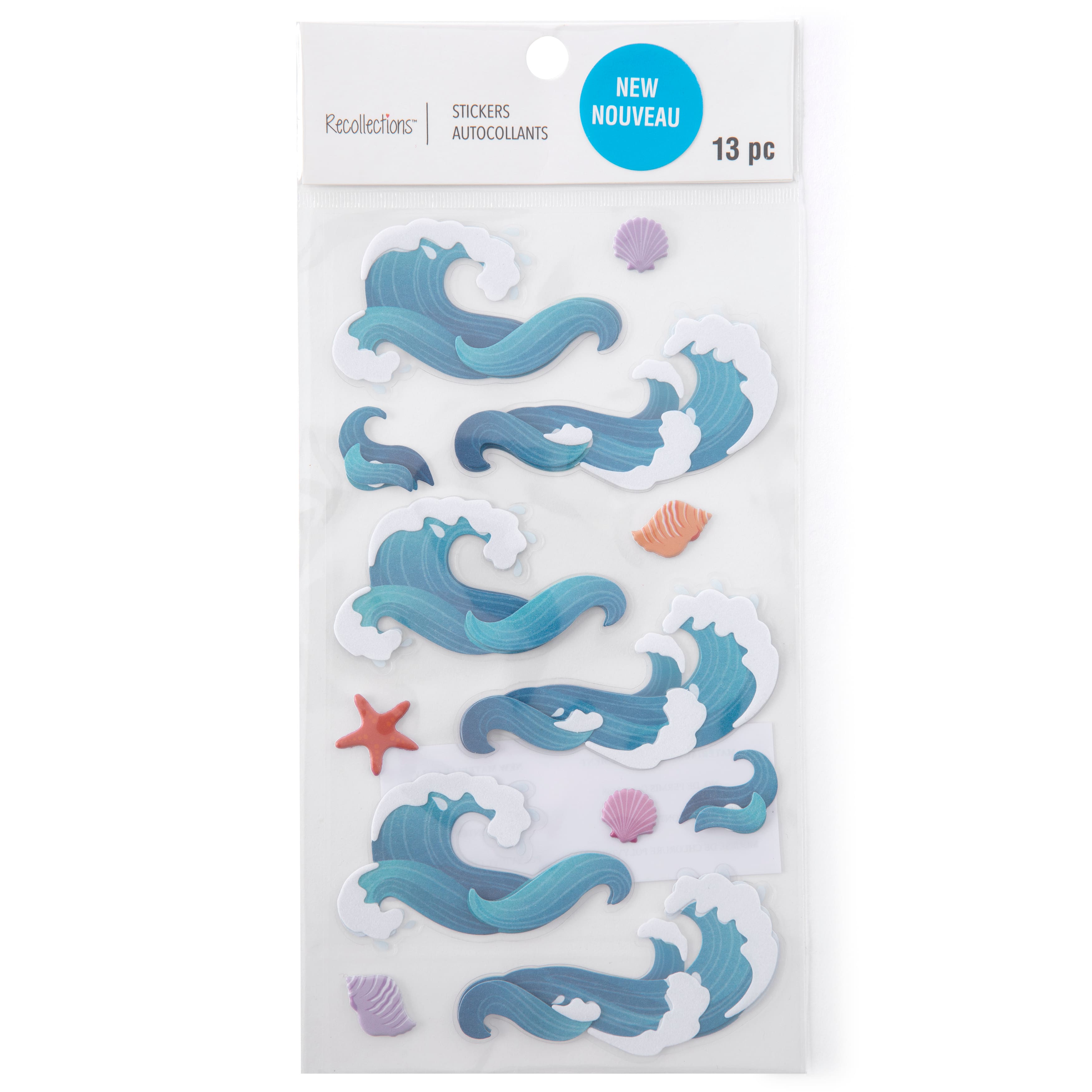 12 Pack: Waves & Shells Dimensional Stickers by Recollections™