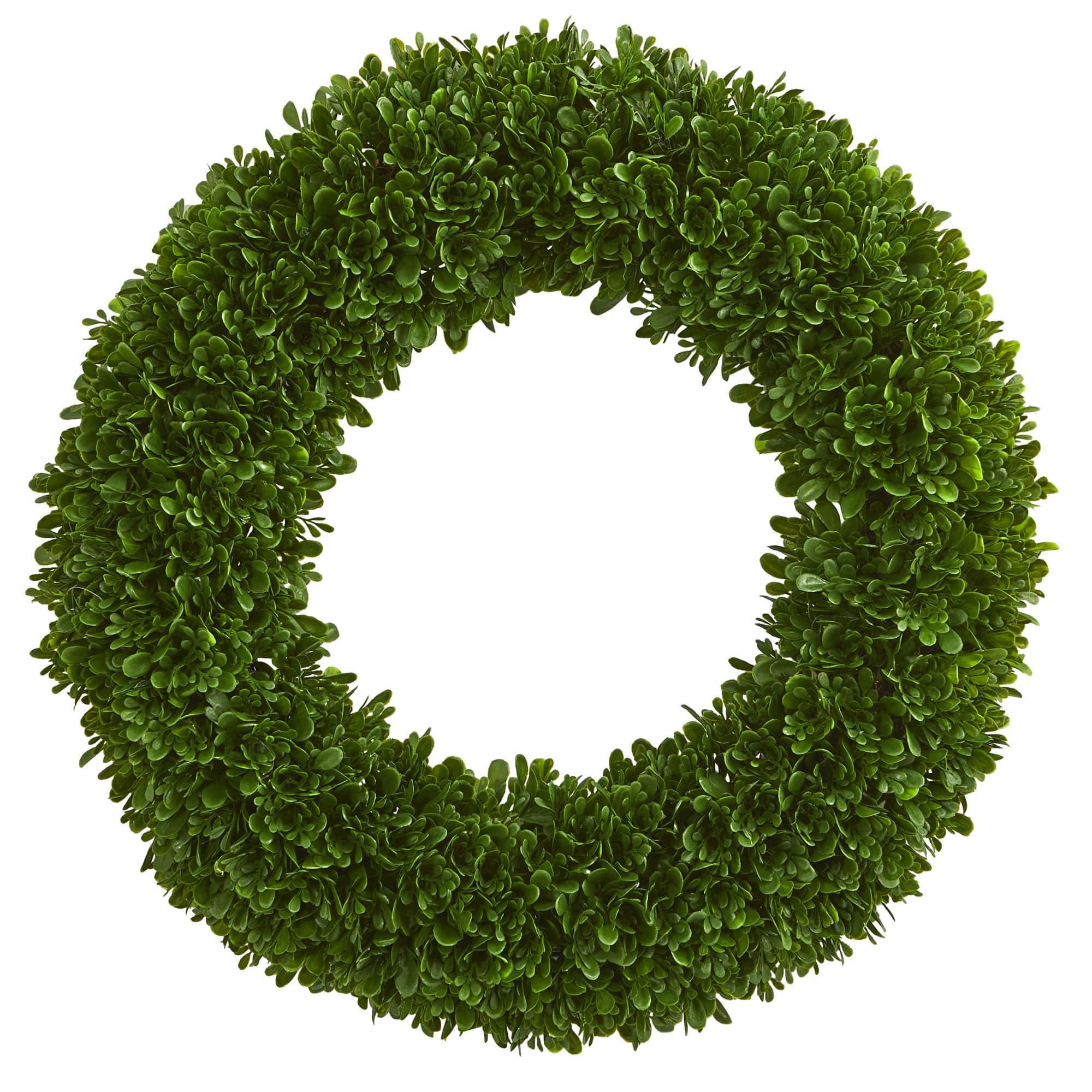 19.5" UV Resistant Green Tea Leaf Wreath