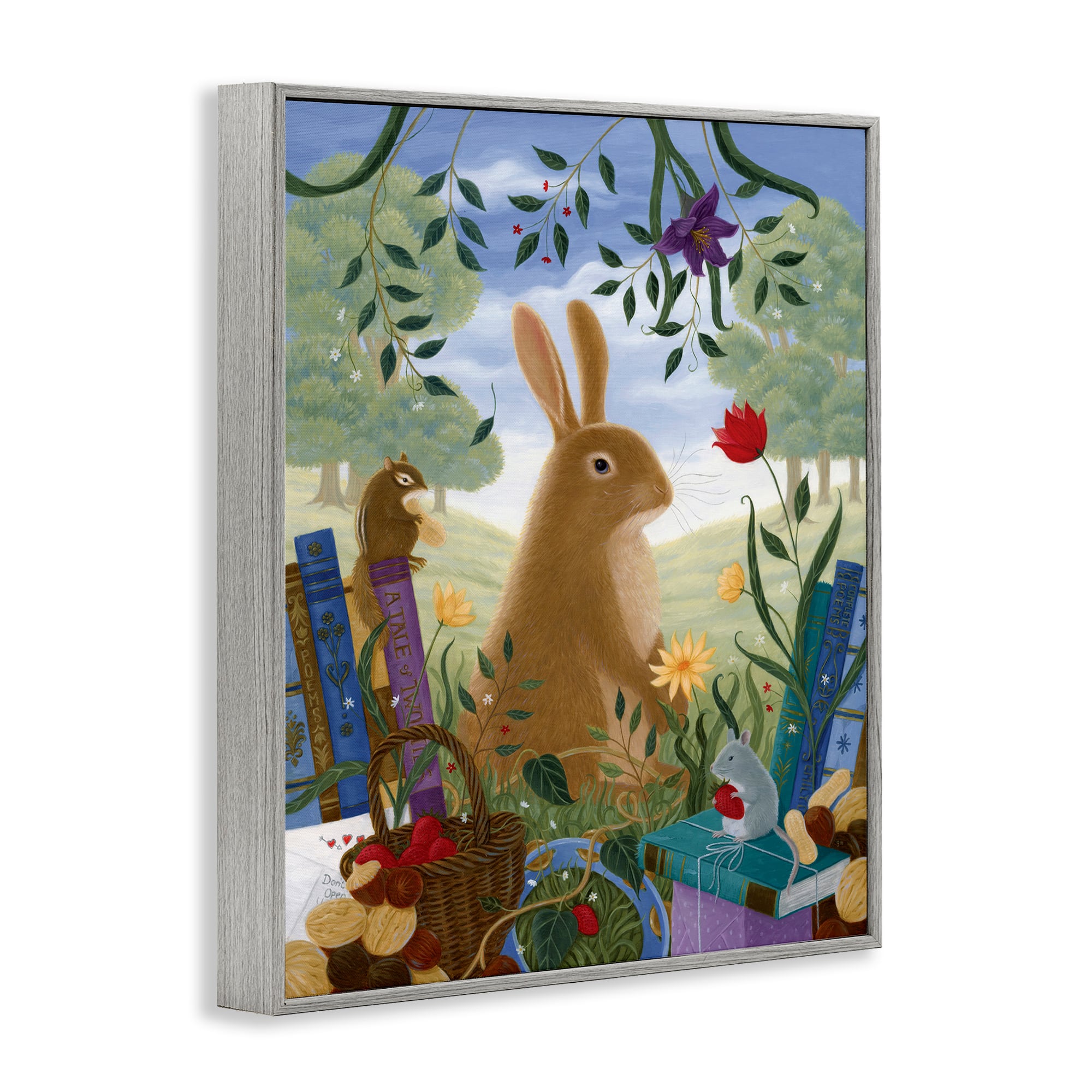 Stupell Industries Spring View Rabbit & Friends Framed Giclée Wall Art