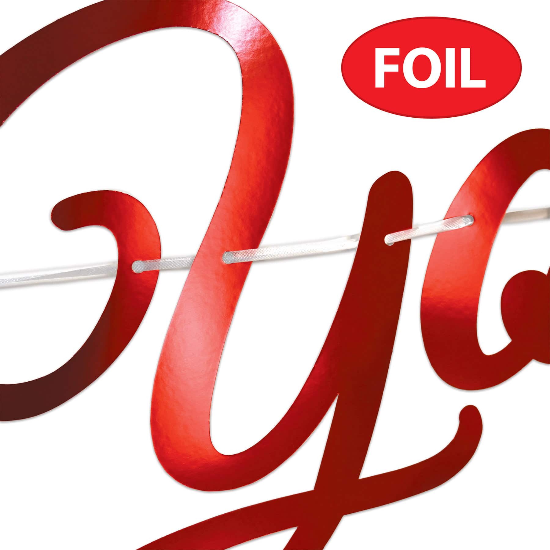 Beistle 6ft. Red Foil "I Love You" Streamer