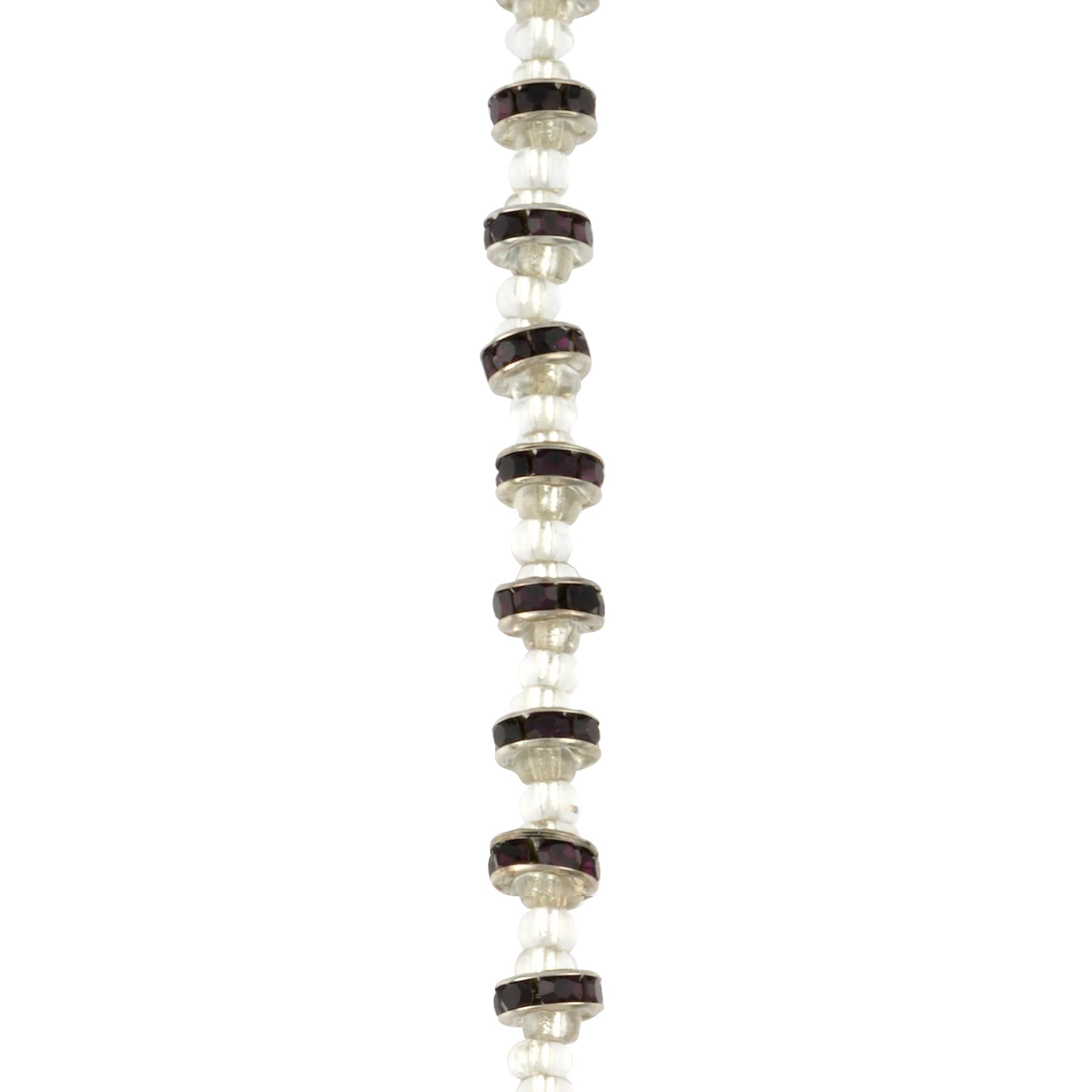 12 Pack: Glass Rhinestone & Metal Rondelle Beads, 6.7mm by Bead Landing­™
