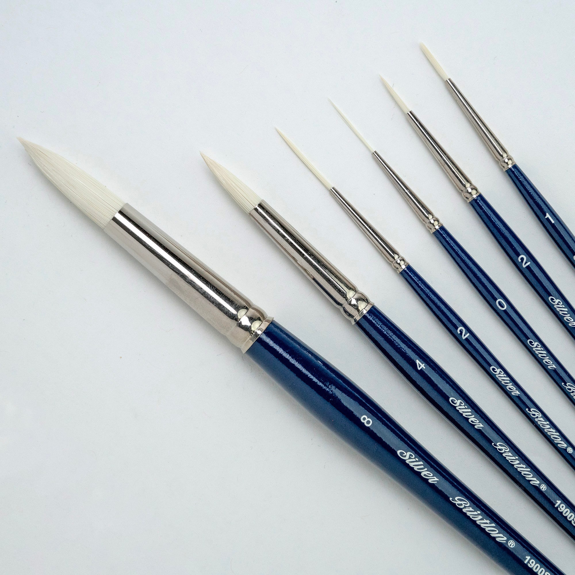 Silver Brush Limited Bristlon Short Handle Liner Brushes, Set of 6