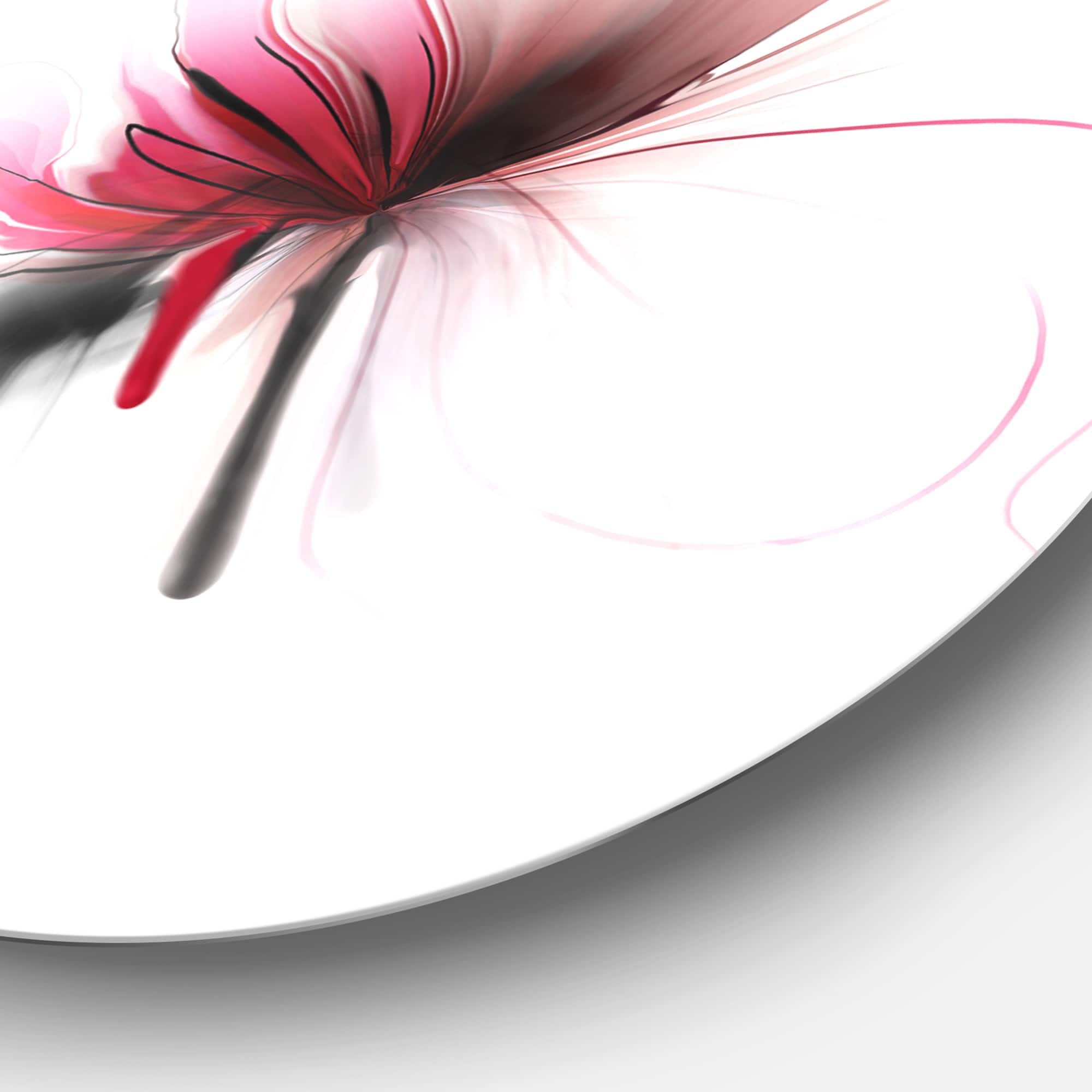 Designart - Abstract Flower' Disc Floral Circle Metal Wall Art