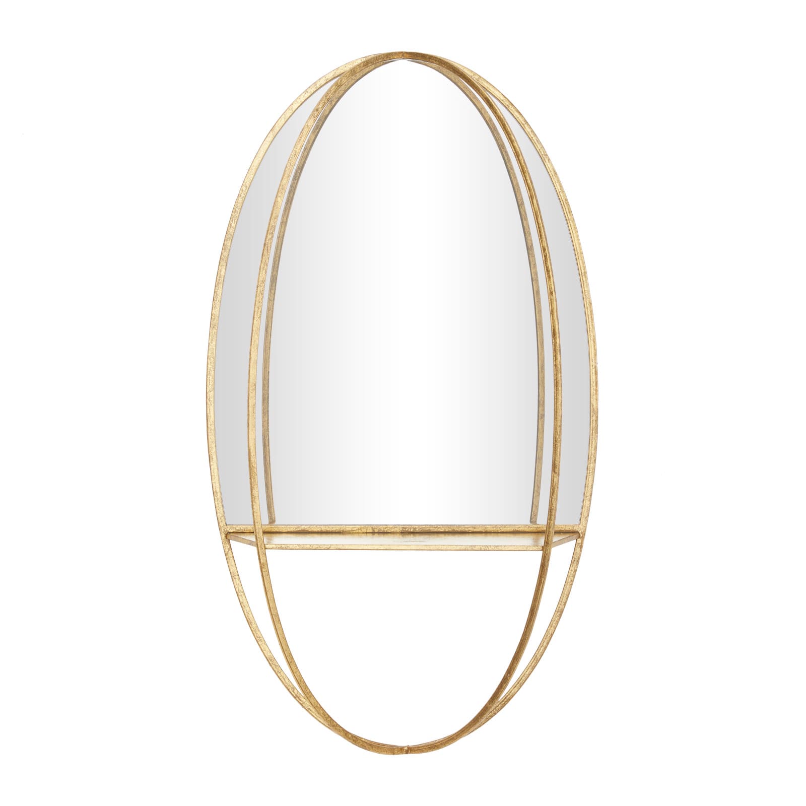 Gold Metal Glam Wall Mirror 35" x 20" x 7"