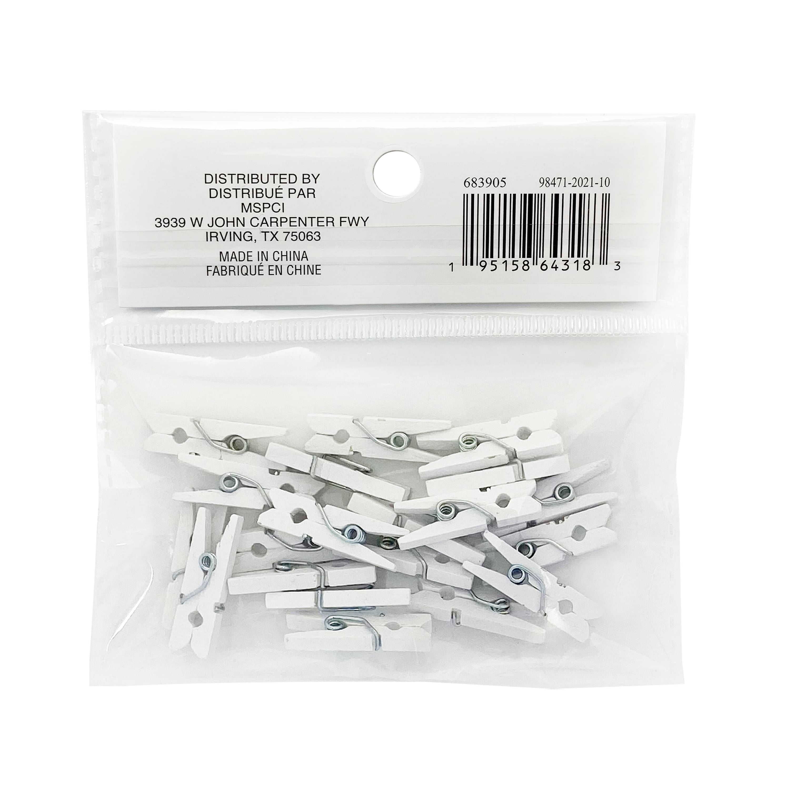 12 Packs: 20 ct. (240 total) Mini White Clothespins by Recollections™
