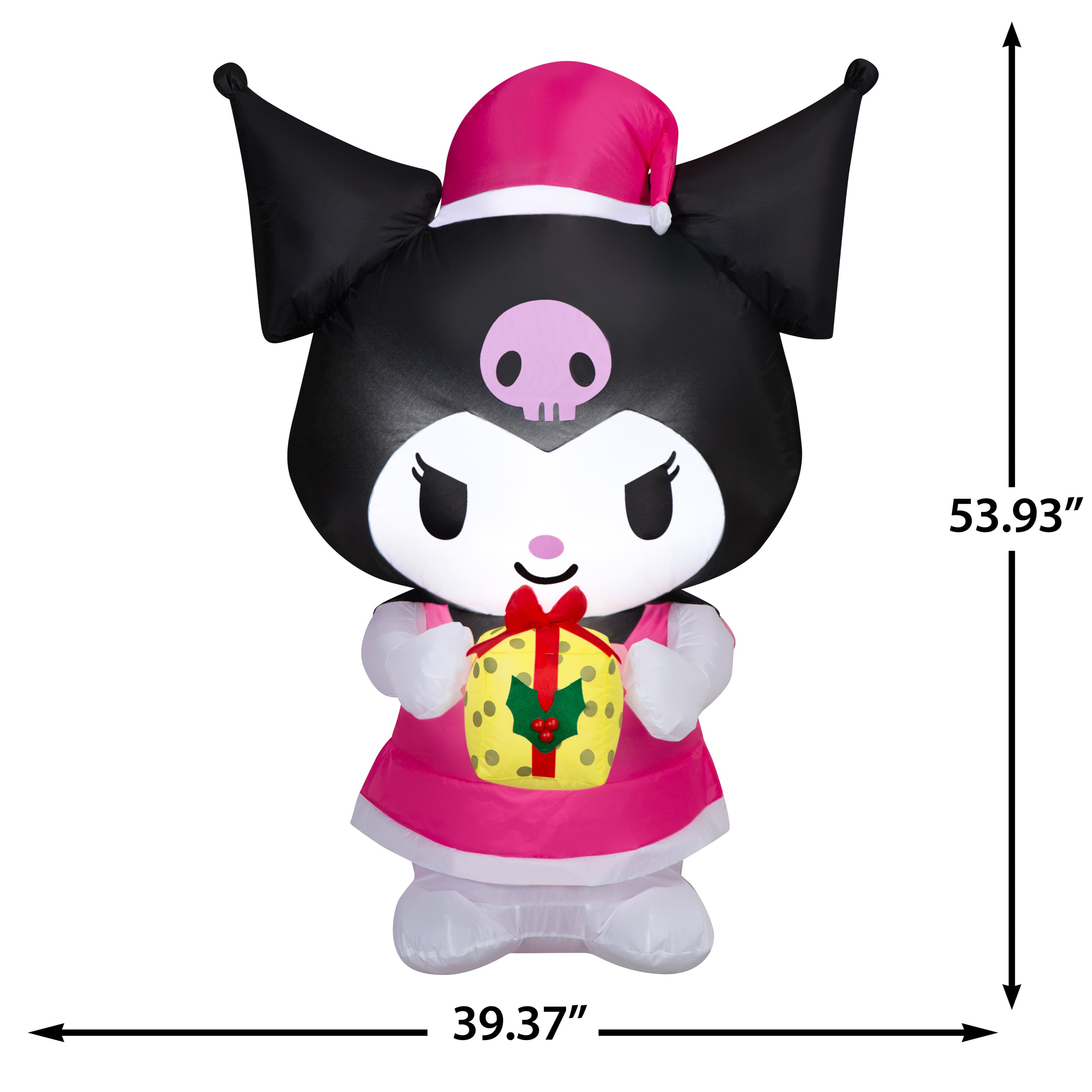 4.5ft. Airblown® Hello Kitty® Inflatable Kuromi with Yellow Present Sanrio Christmas Light Décor