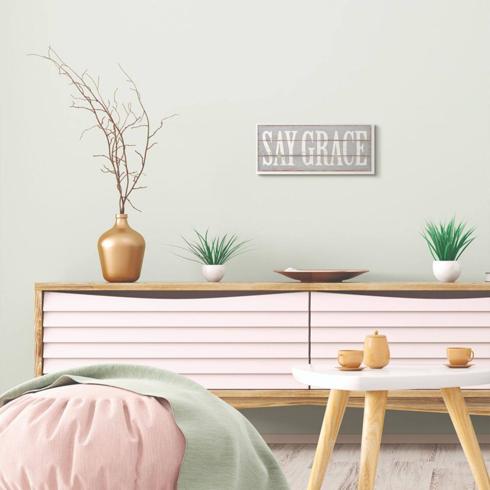 Stupell Industries Say Grace Wooden Wall Plaque