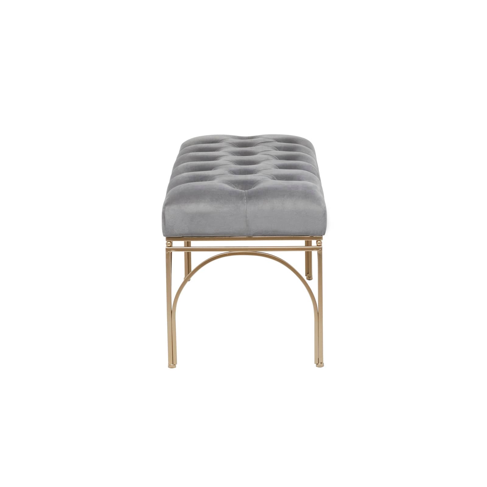 Grey Metal Glam Bench, 19" x 39" x 17"