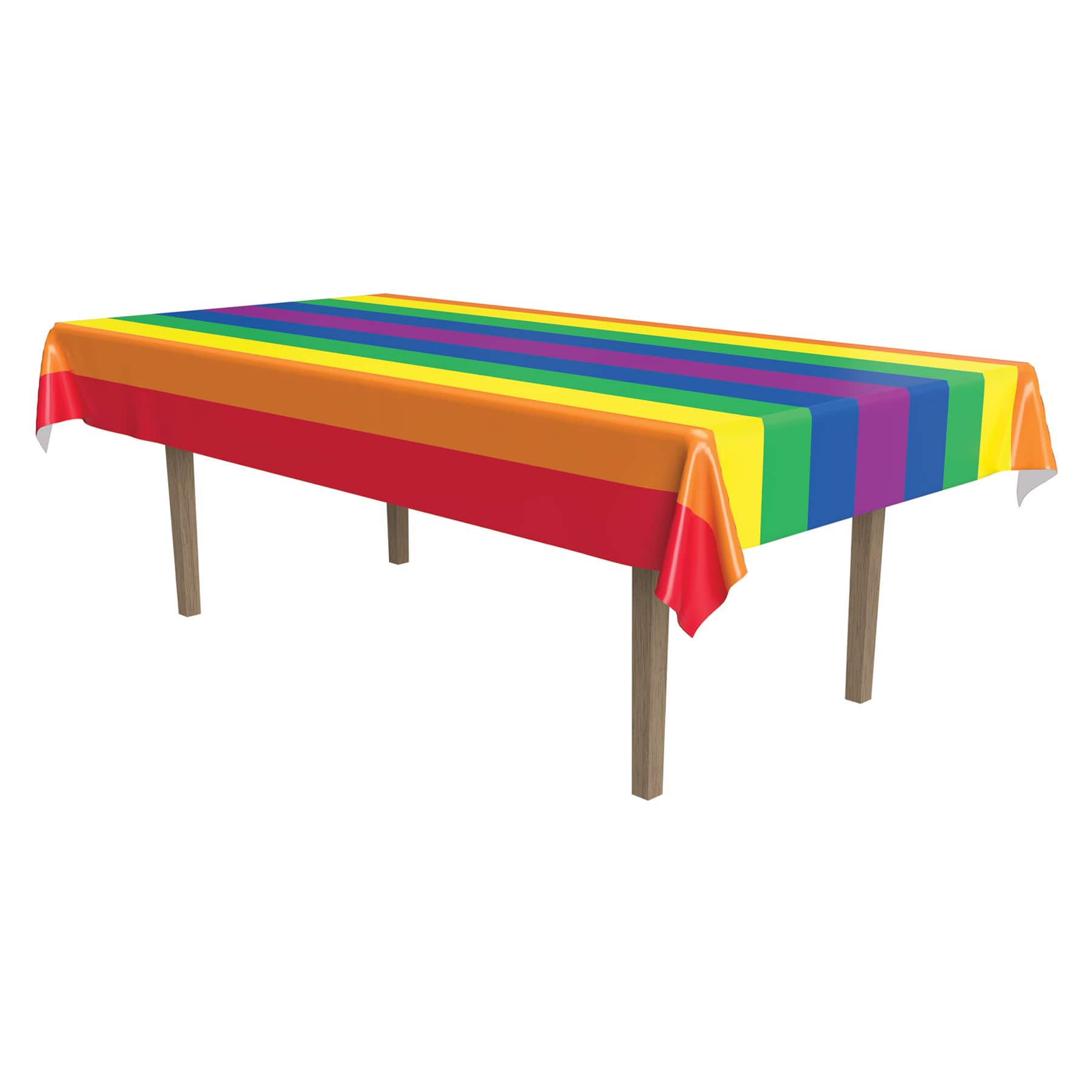 Beistle 54" x 108" Rainbow Plastic Table cover