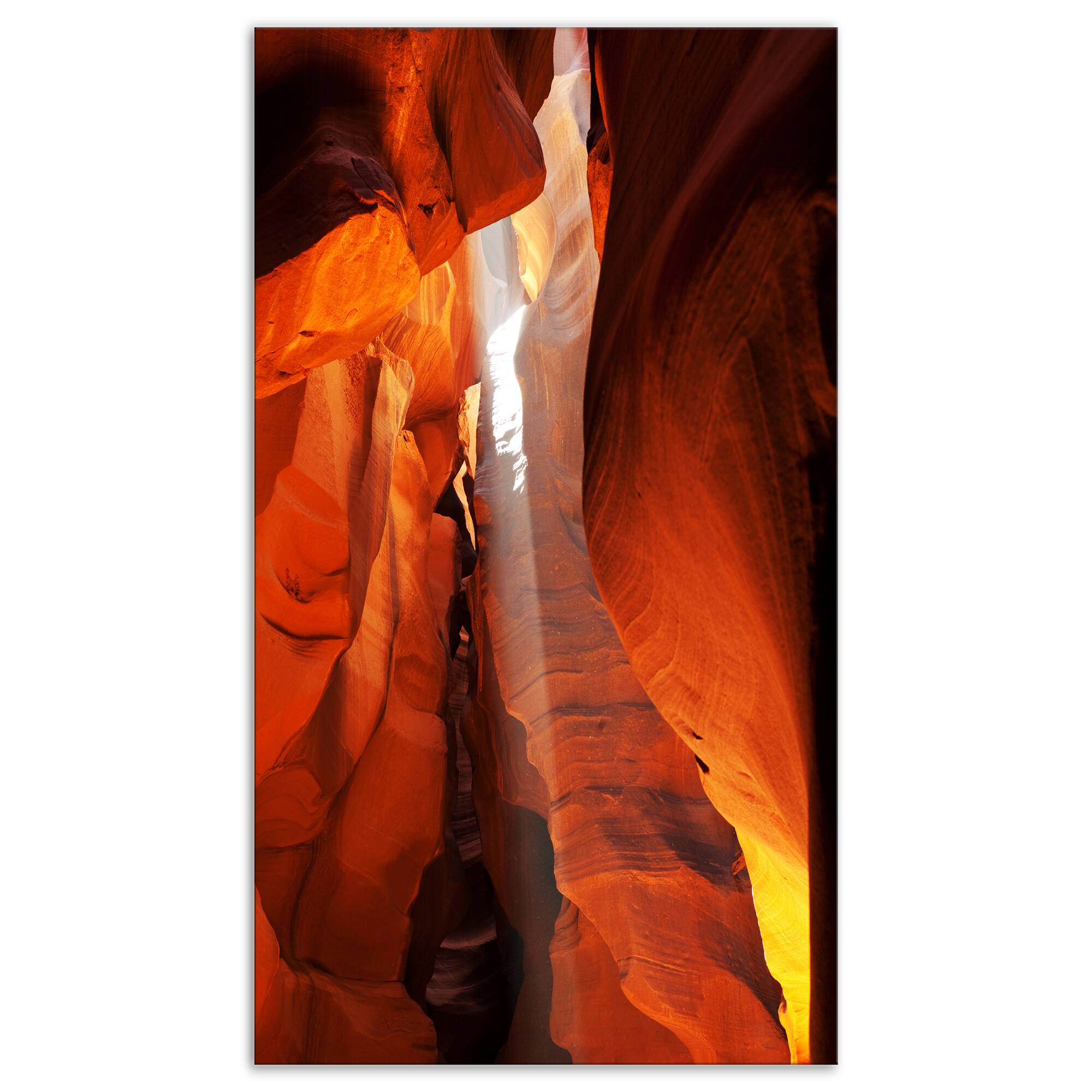 Designart - Antelope Canyon in Sunlight Rays - Oversized African Landscape Canvas Art