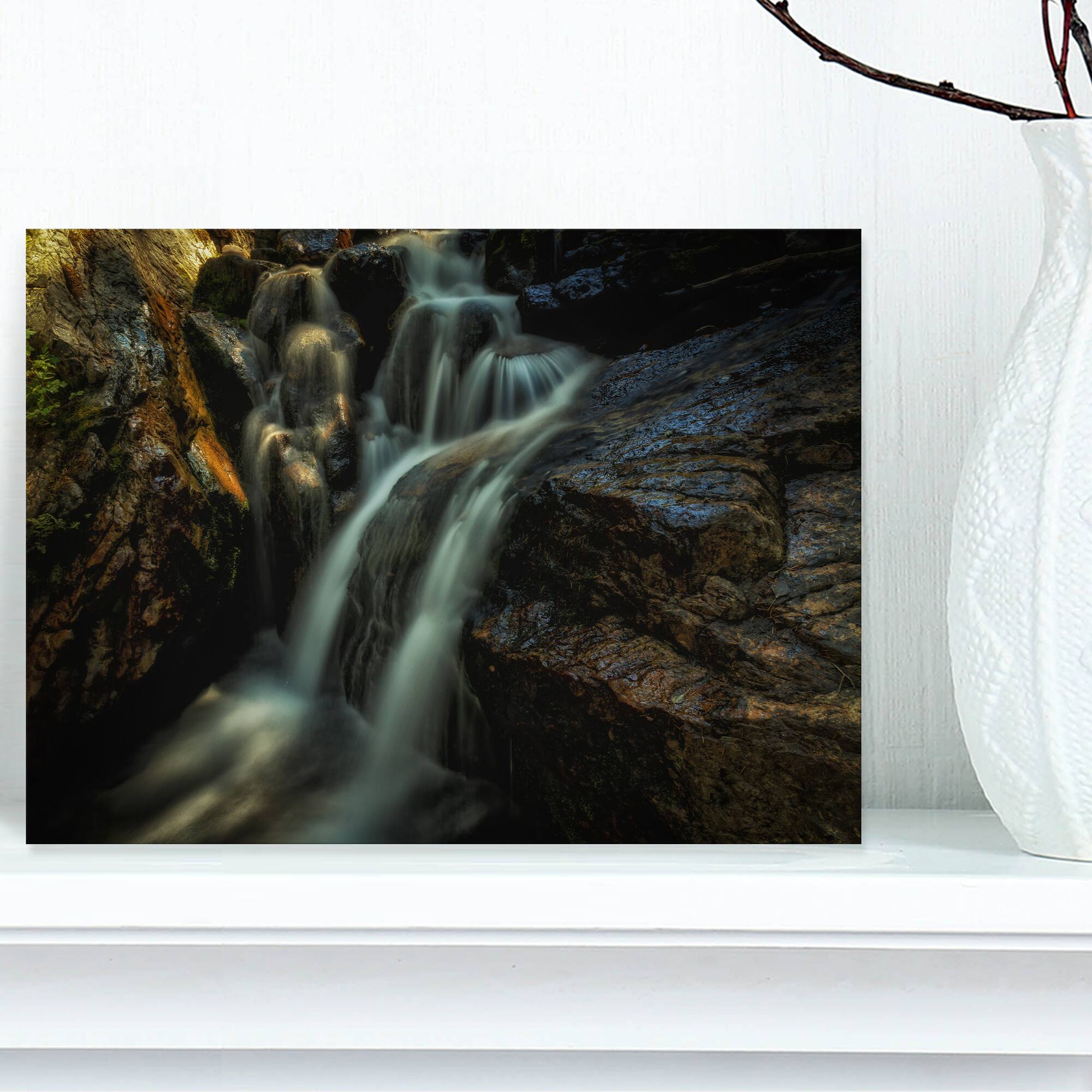 Designart - Slow Motion Waterfall in Summer
