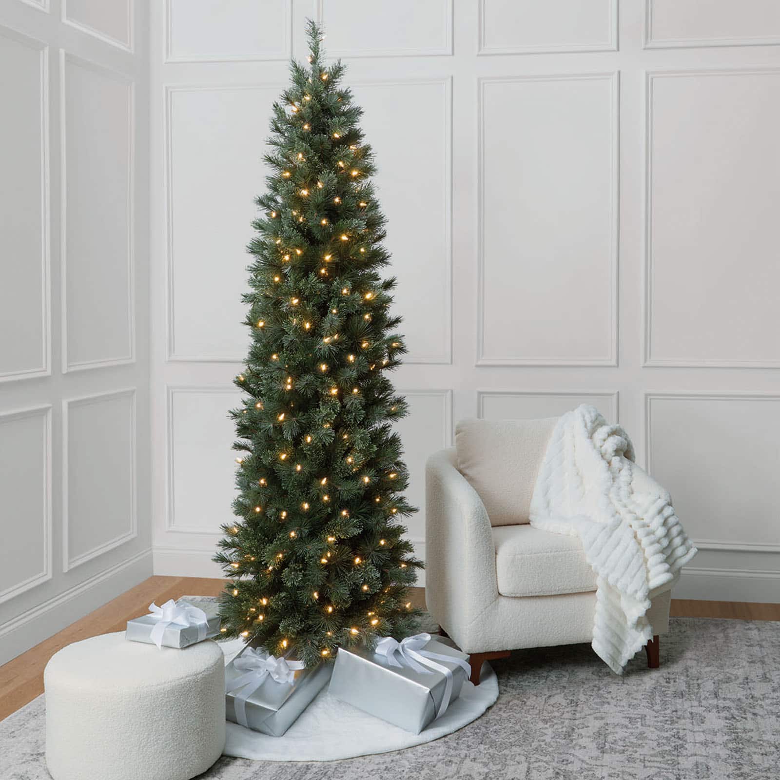 7ft. Pre-Lit Stella Pine Artificial Christmas Tree, Warm White LED Lights by Ashland®