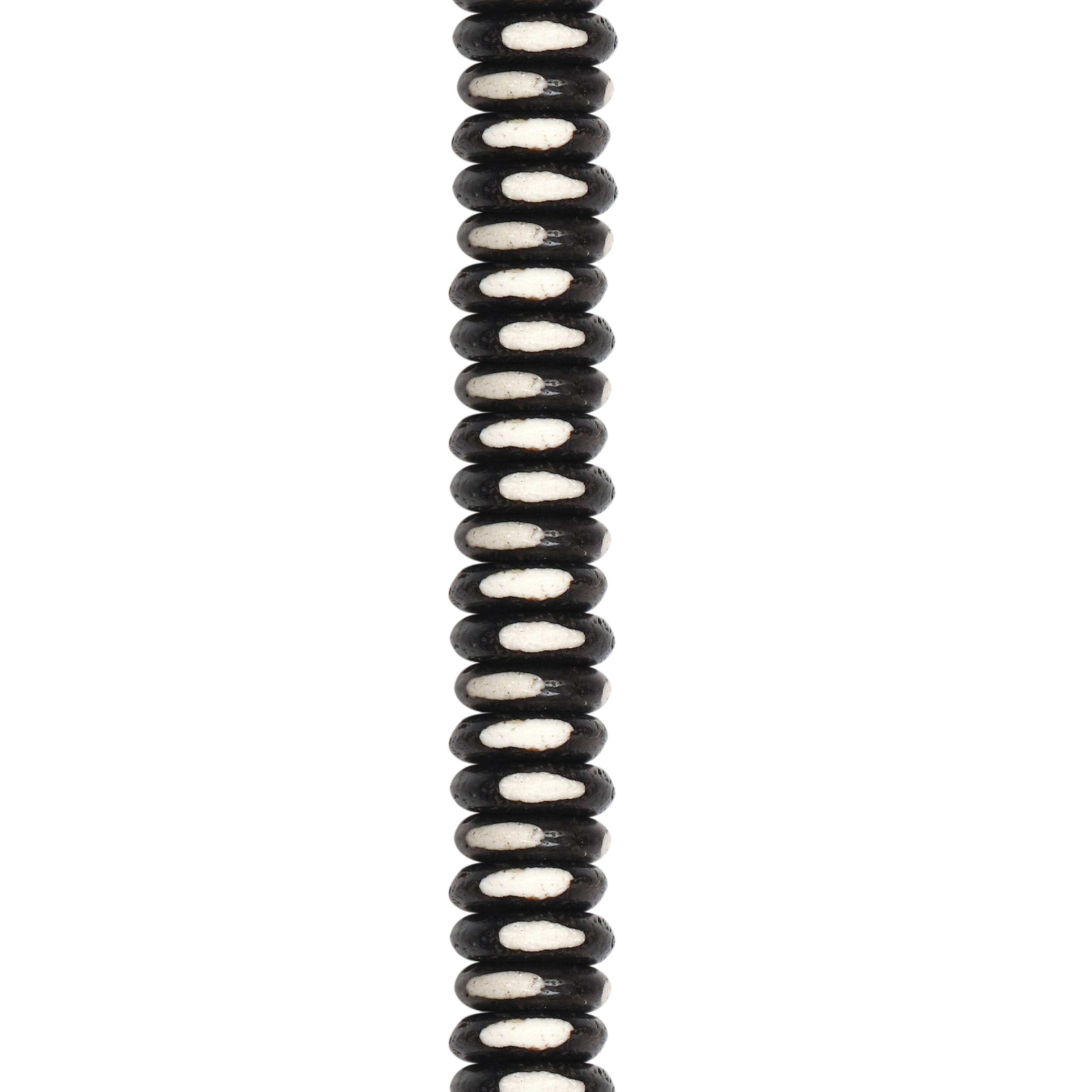 Brown & White Bone Rondelle Beads by Bead Landing®