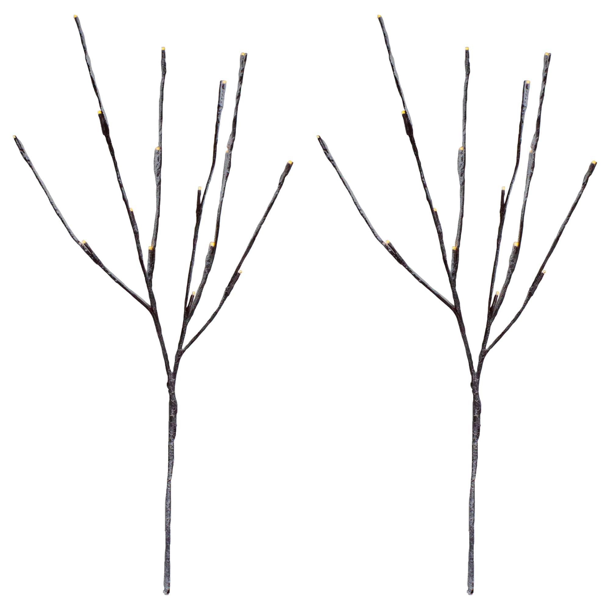 LED Brown & White Snow Branches Set