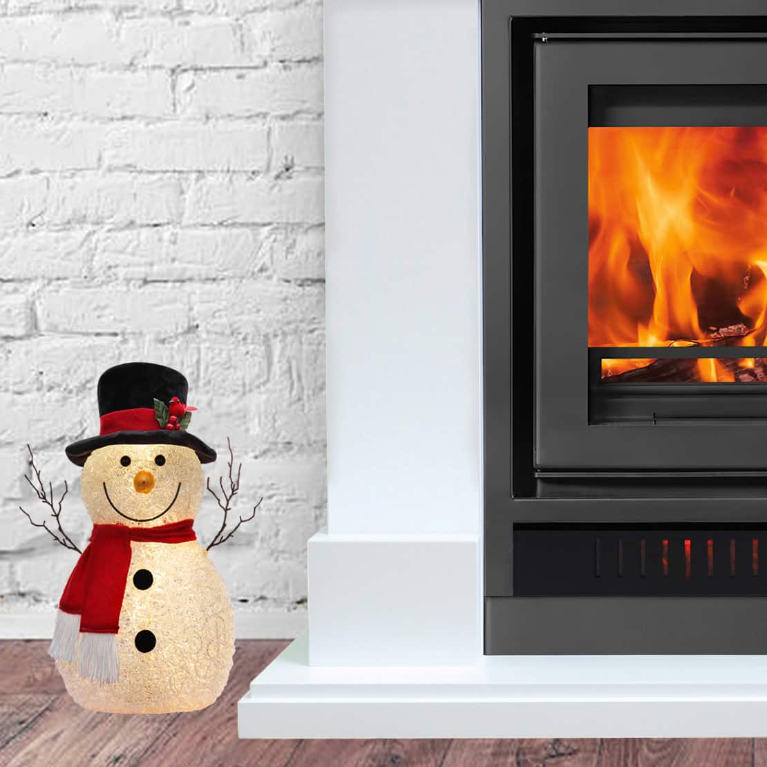 Haute Decor 18" Happy Snowman Pre-Lit LED Tabletop Décor